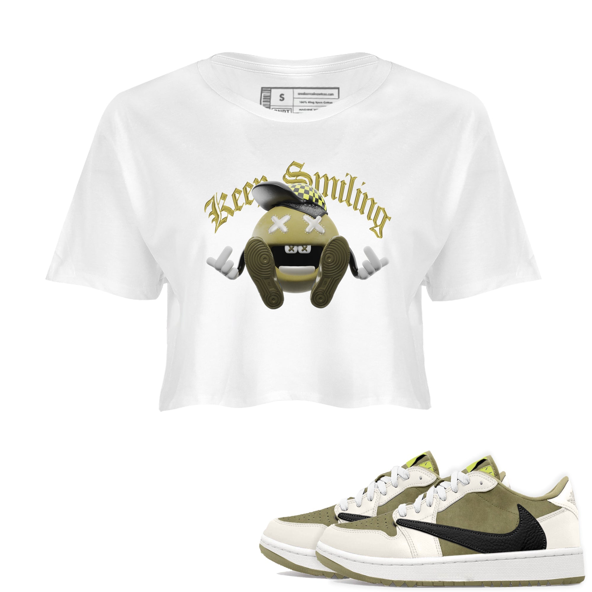 Keep Smiling snkmatch Women's Top - Air Jordan 1 Travis Scott Golf