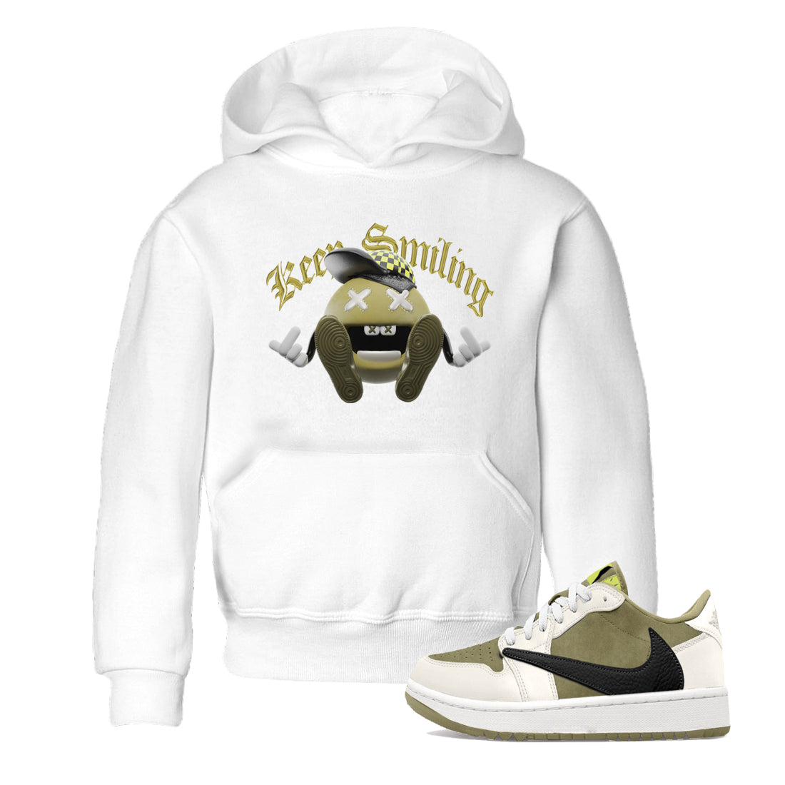 Keep Smiling snkmatch Tee Kids - Air Jordan 1 Travis Scott Golf