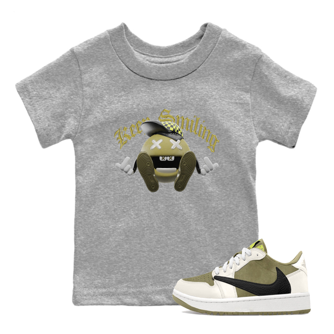 Keep Smiling snkmatch Tee Kids - Air Jordan 1 Travis Scott Golf