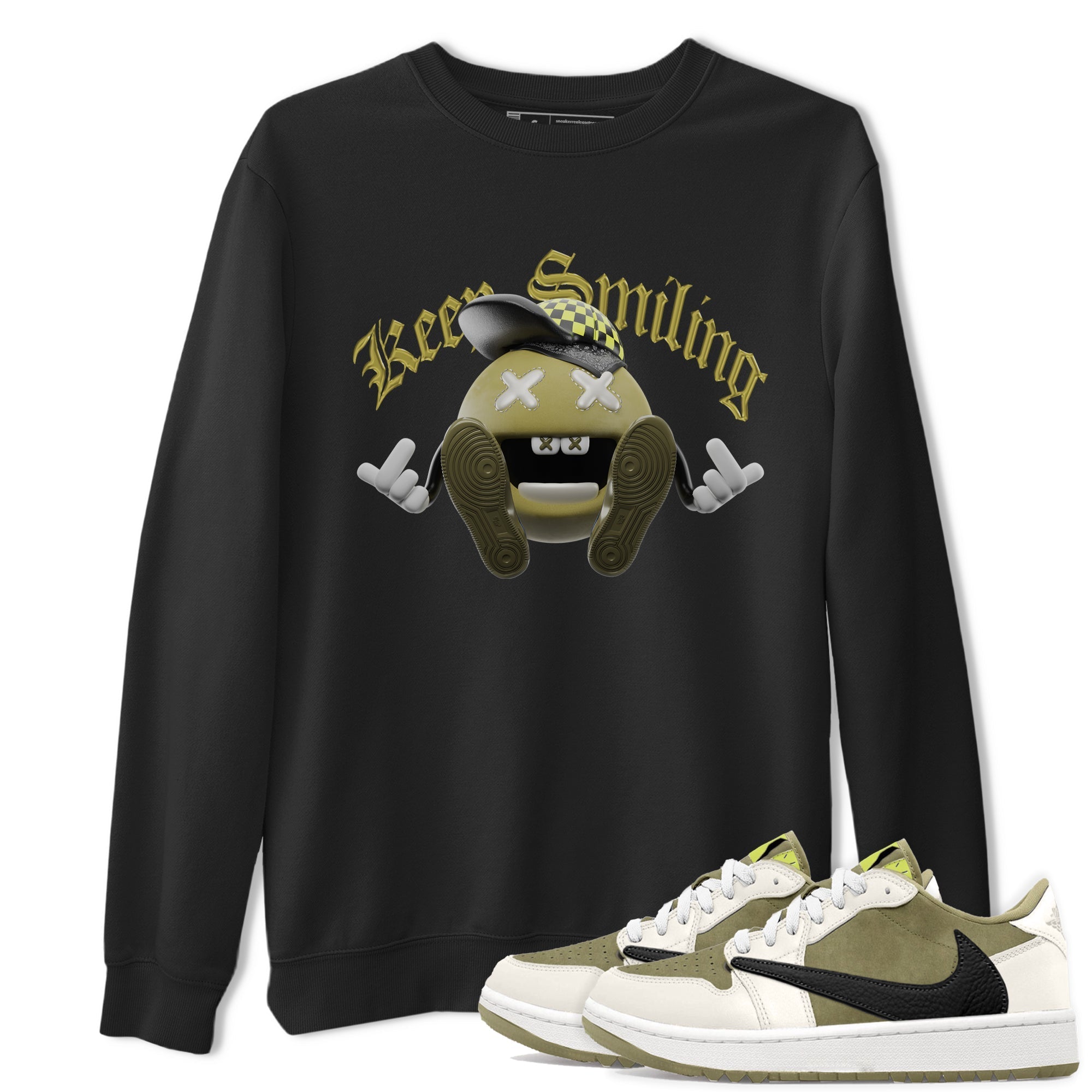 Keep Smiling snkmatch Tee - Air Jordan 1 Travis Scott Golf