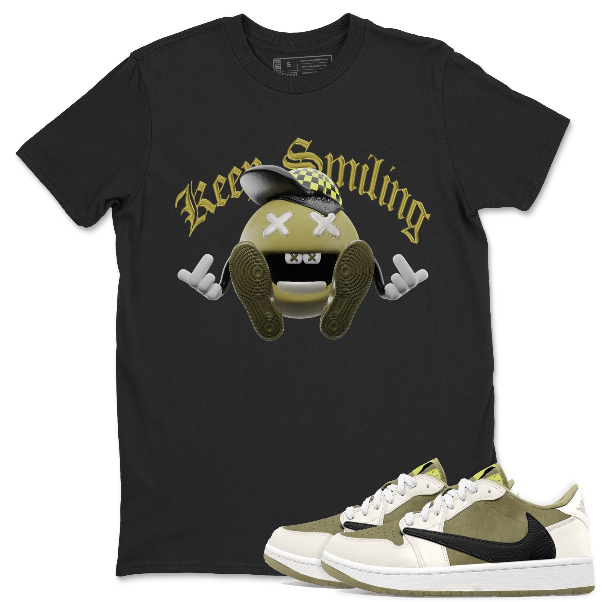 Keep Smiling snkmatch Tee - Air Jordan 1 Travis Scott Golf