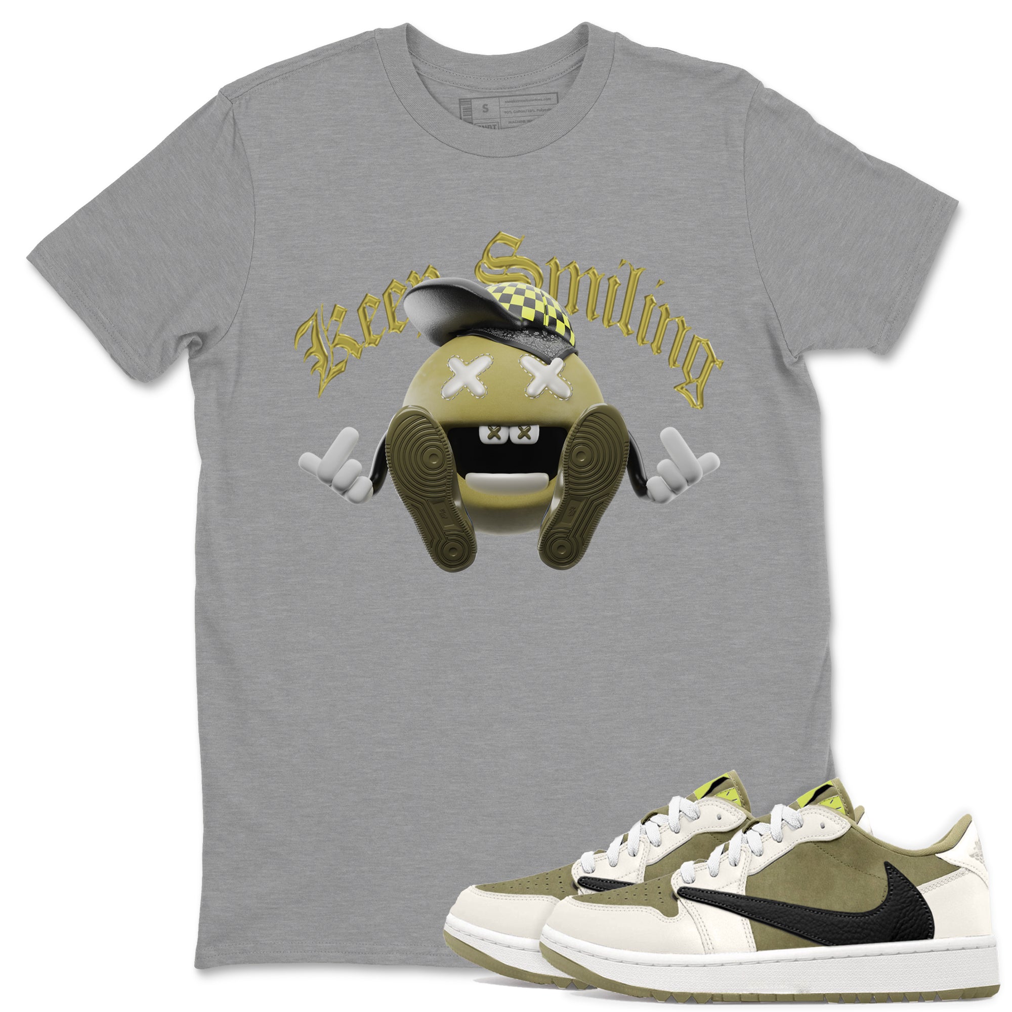 Keep Smiling snkmatch Tee - Air Jordan 1 Travis Scott Golf