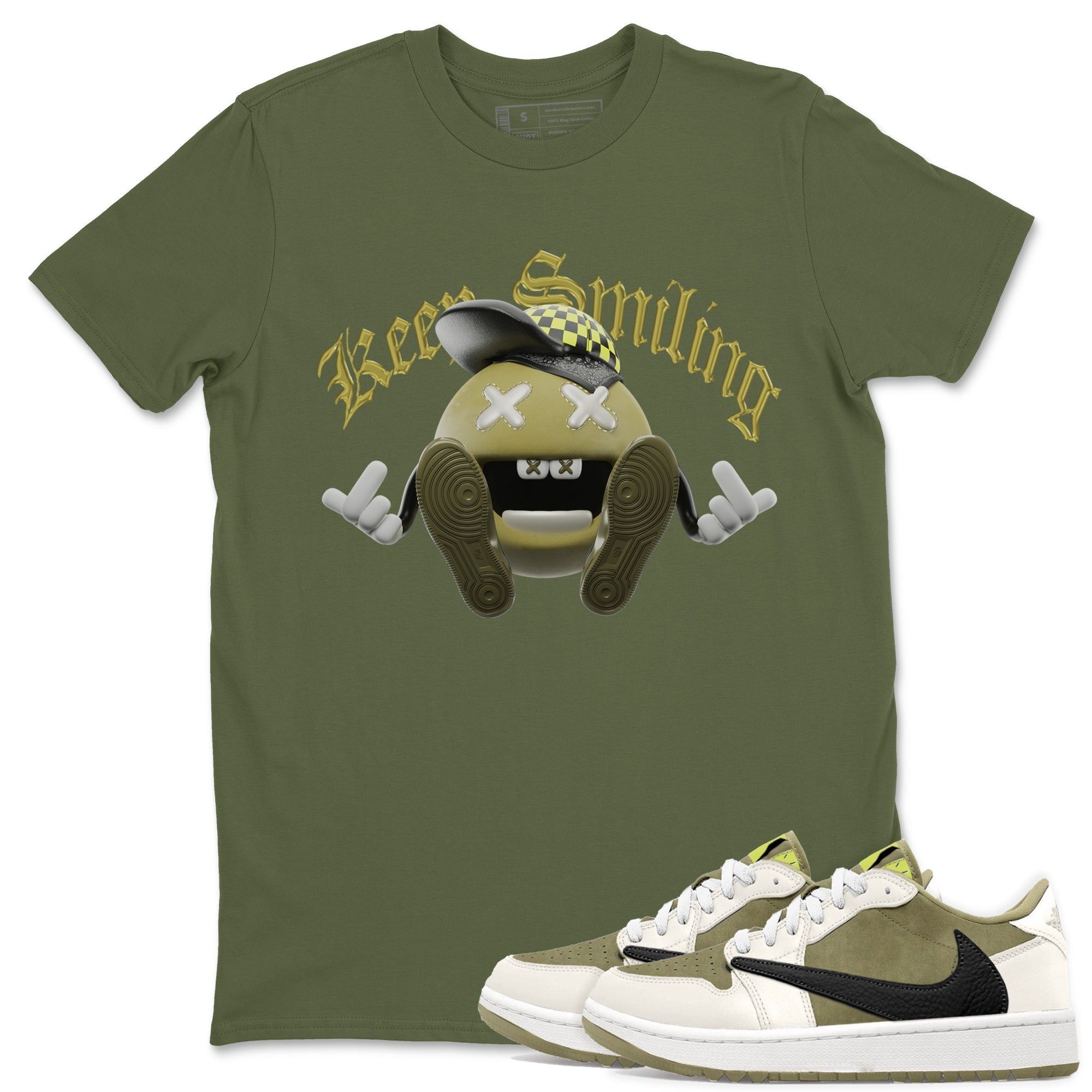Keep Smiling snkmatch Tee - Air Jordan 1 Travis Scott Golf