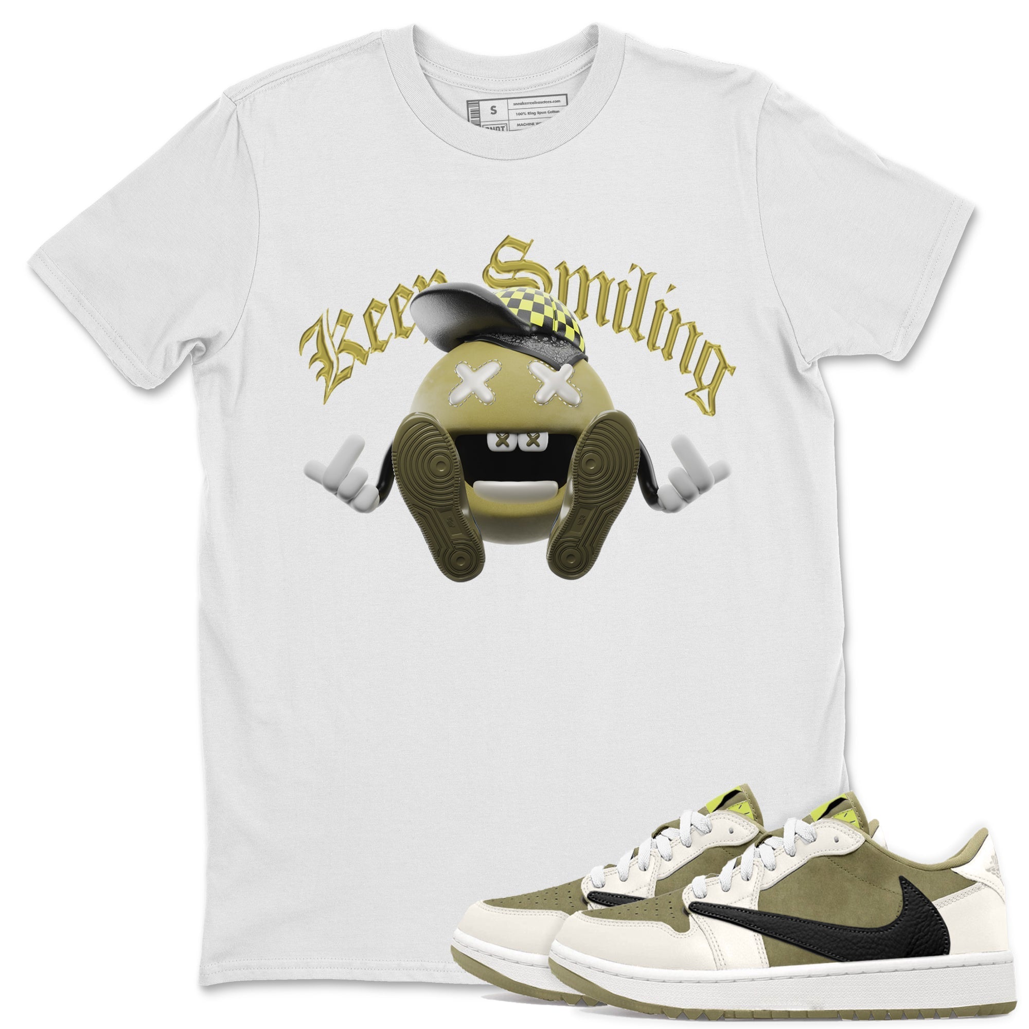 Keep Smiling snkmatch Tee - Air Jordan 1 Travis Scott Golf