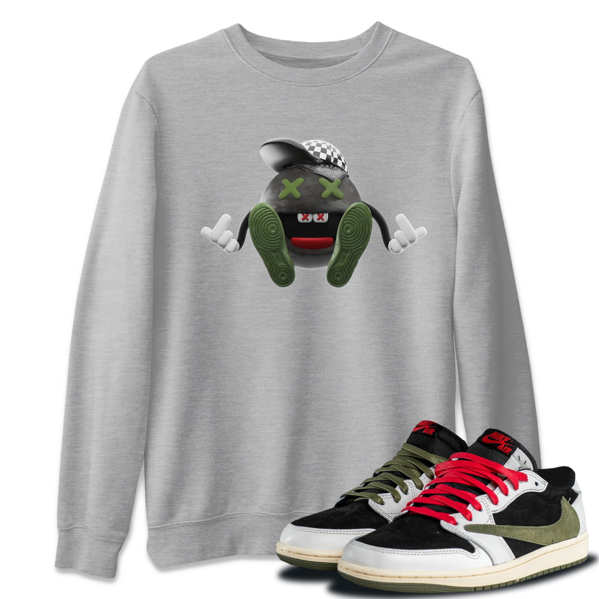 Keep Smiling Unisex Tops - Air Jordan 1 Travis Scott Olive