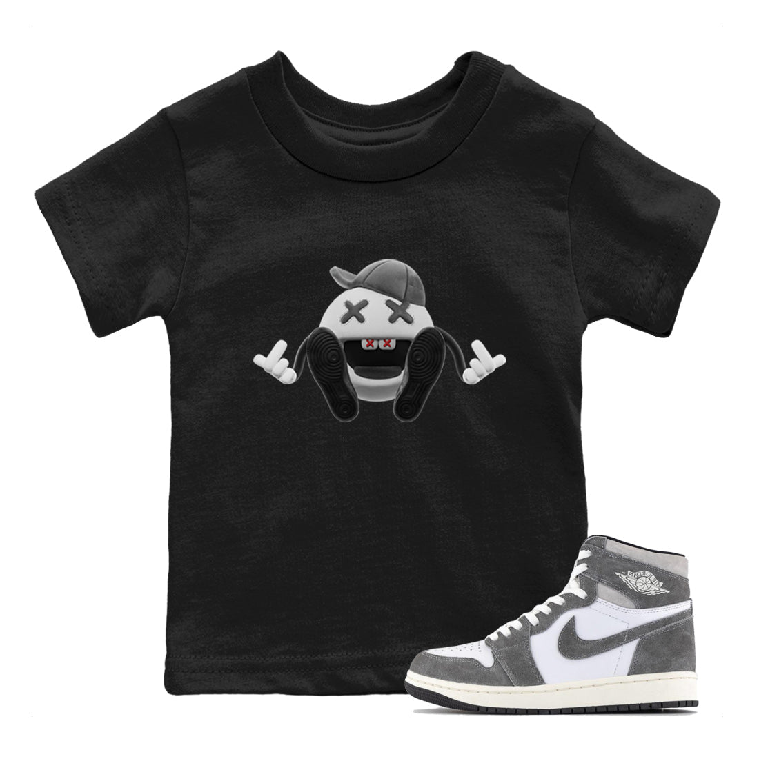 Keep Smiling Kids Tops - Air Jordan 1 Washed Heritage