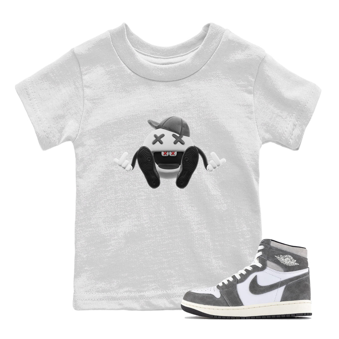 Keep Smiling Kids Tops - Air Jordan 1 Washed Heritage