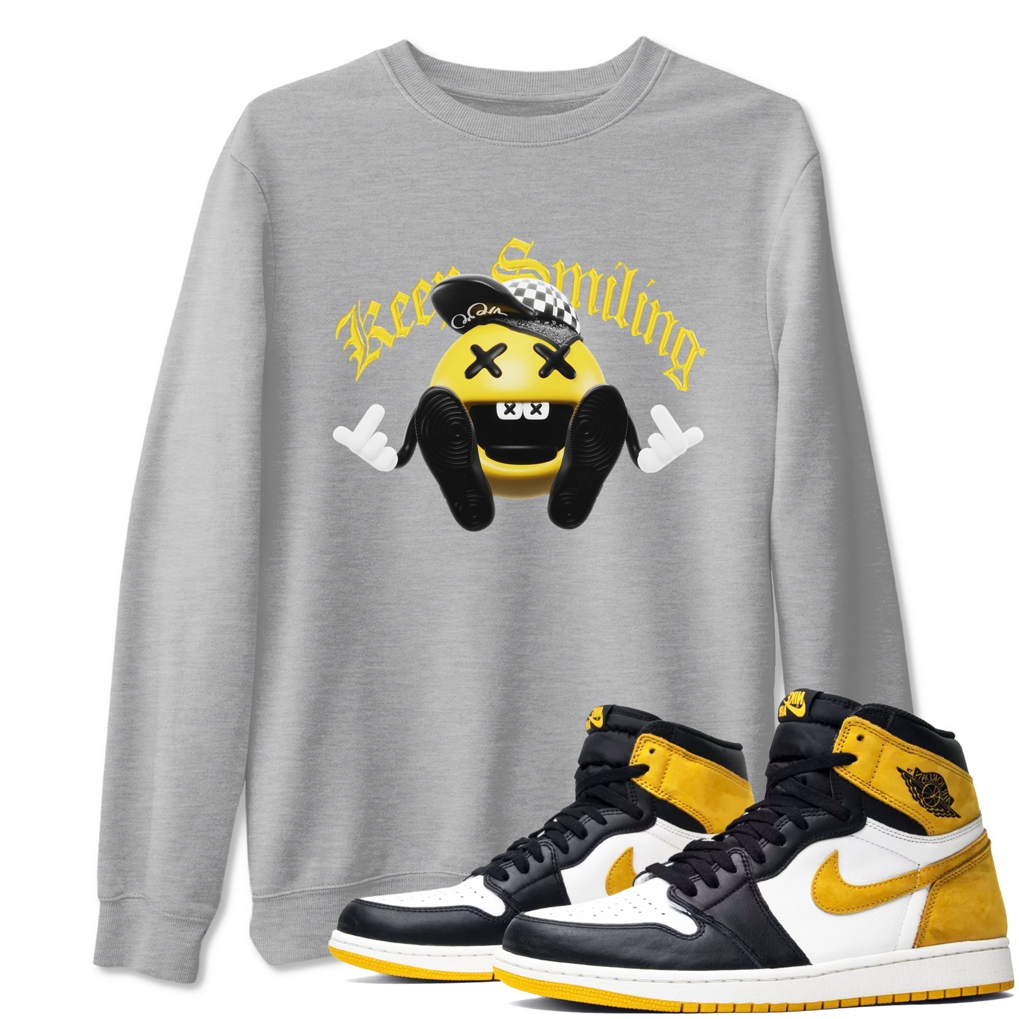 Keep Smiling snkmatch Tees - Air Jordan 1 Yellow Ochre