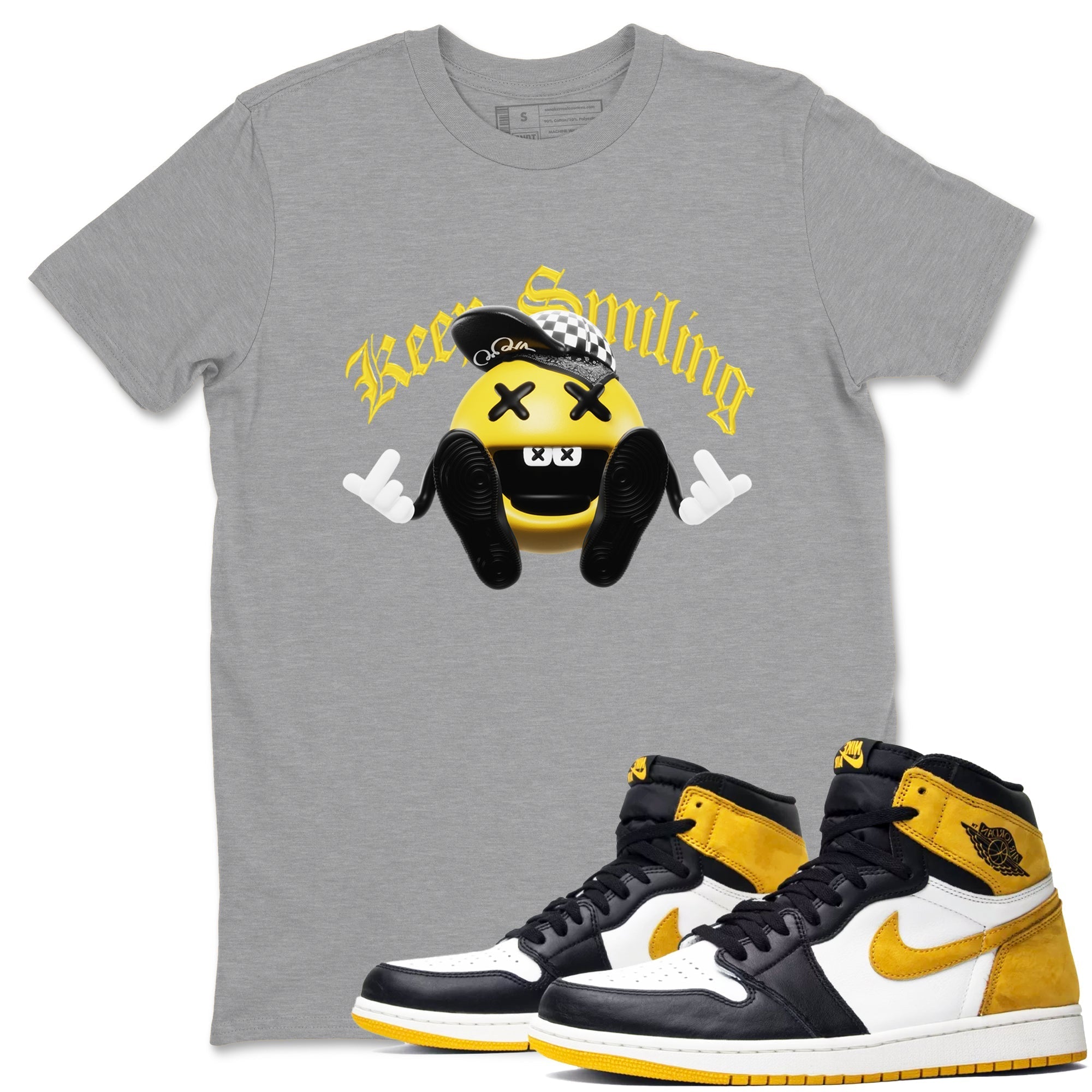 Keep Smiling snkmatch Tees - Air Jordan 1 Yellow Ochre