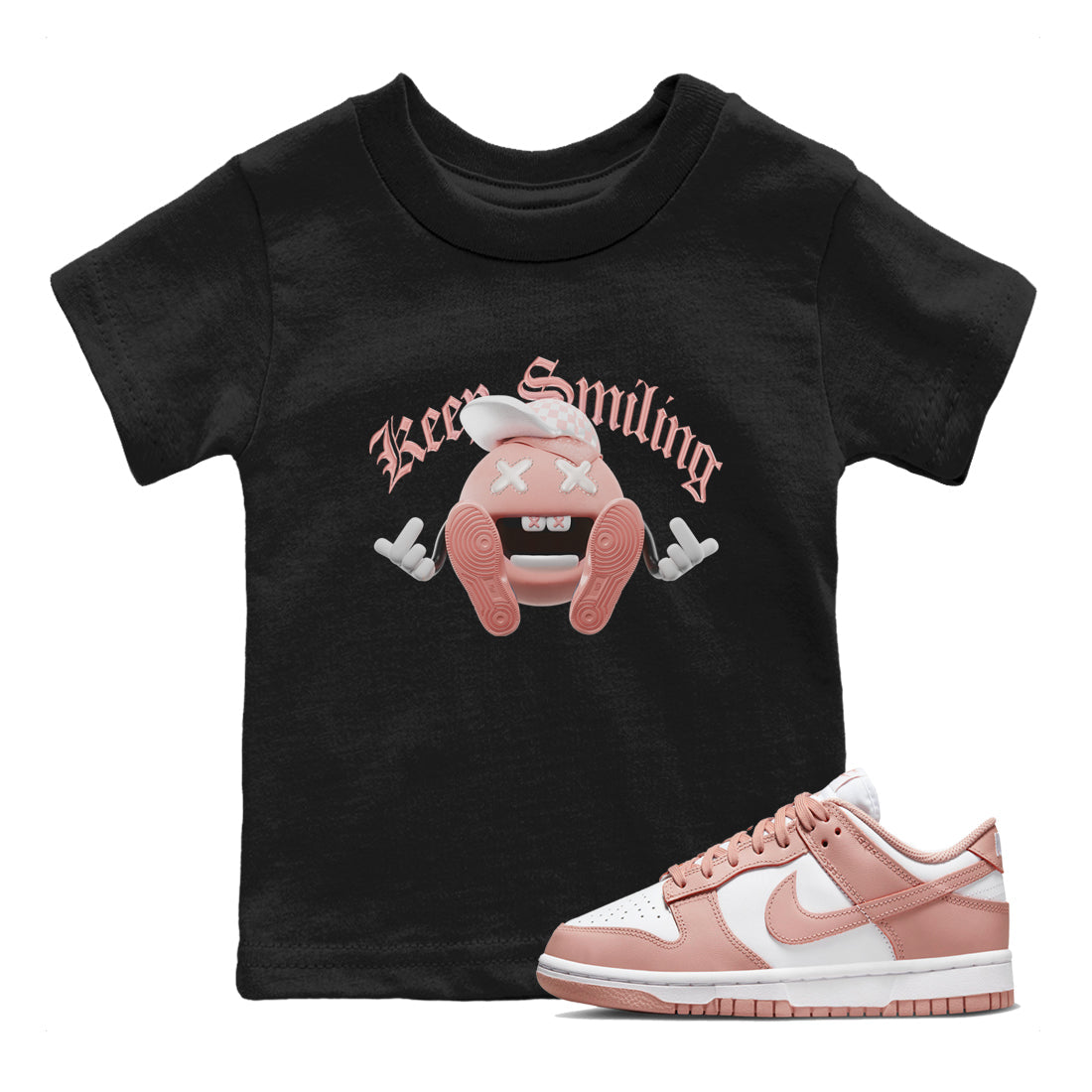 Keep Smiling snkmatch Tee Kids - Dunk Rose Whisper