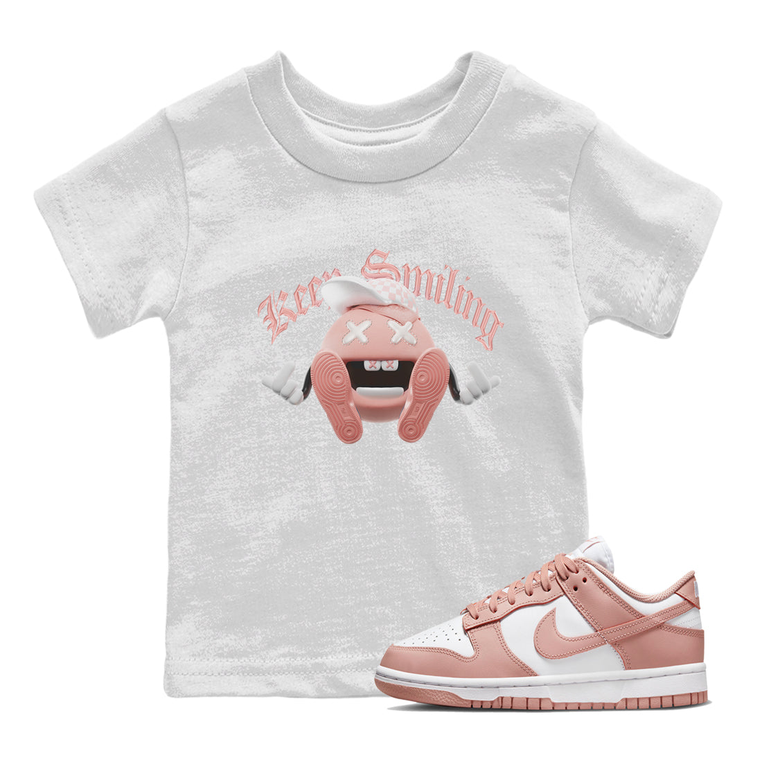 Keep Smiling snkmatch Tee Kids - Dunk Rose Whisper