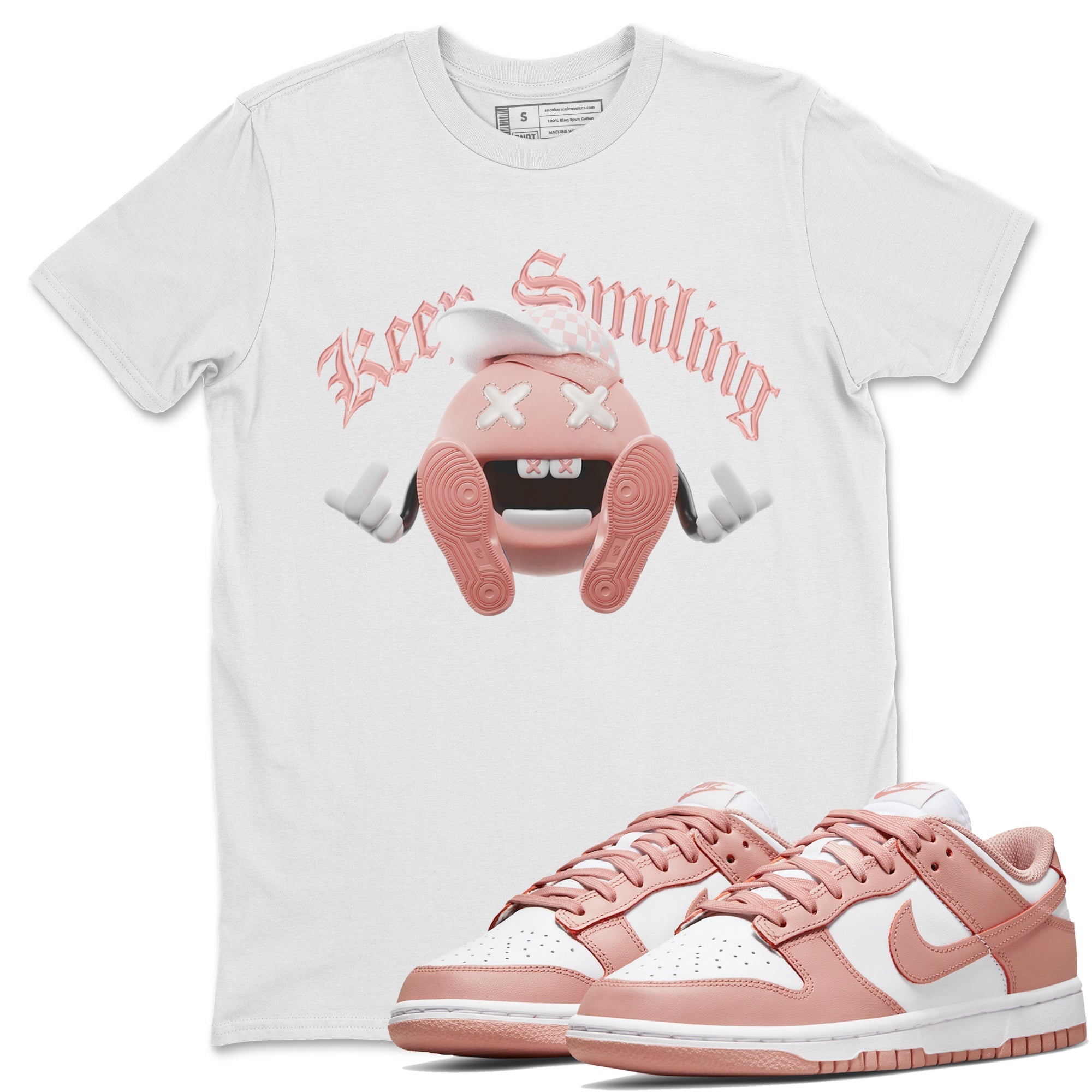 Keep Smiling snkmatch Tee - Dunk Rose Whisper