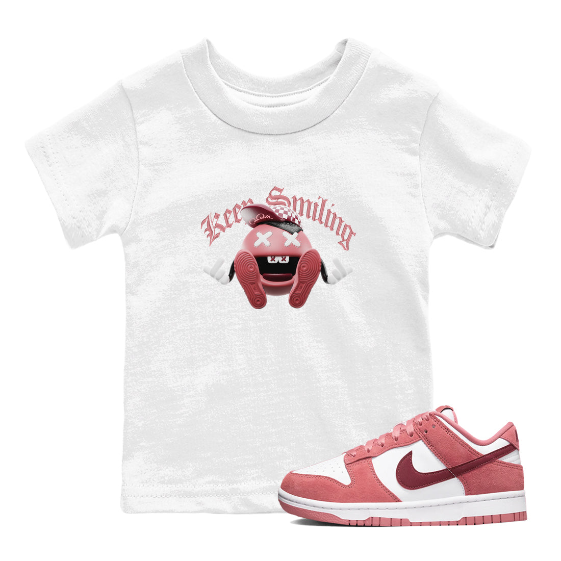 Keep Smiling snkmatch Tee Kids - Dunk Valentines Day 2024