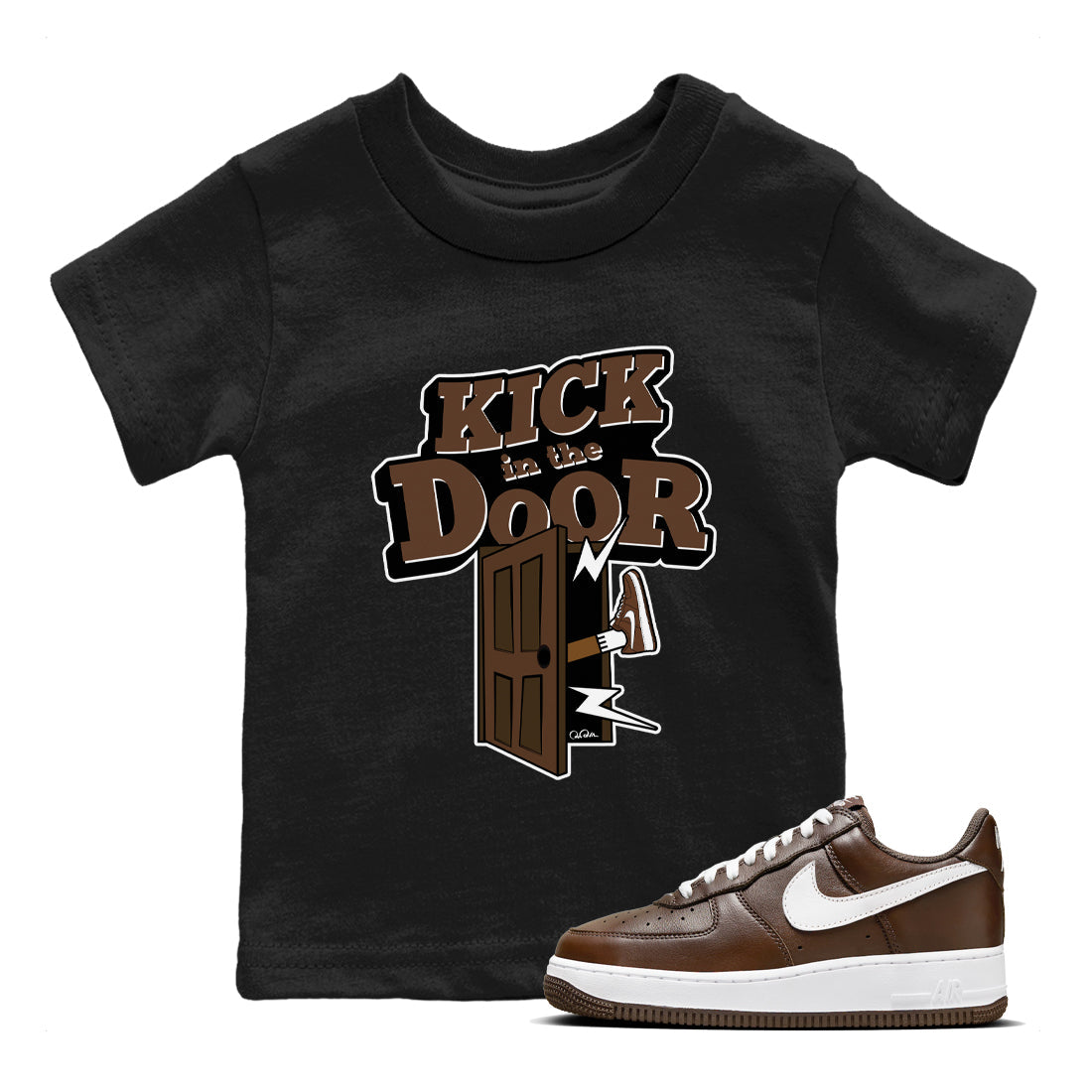 Kick In The Door snkmatch Tee Kids - Air Force 1 Chocolate