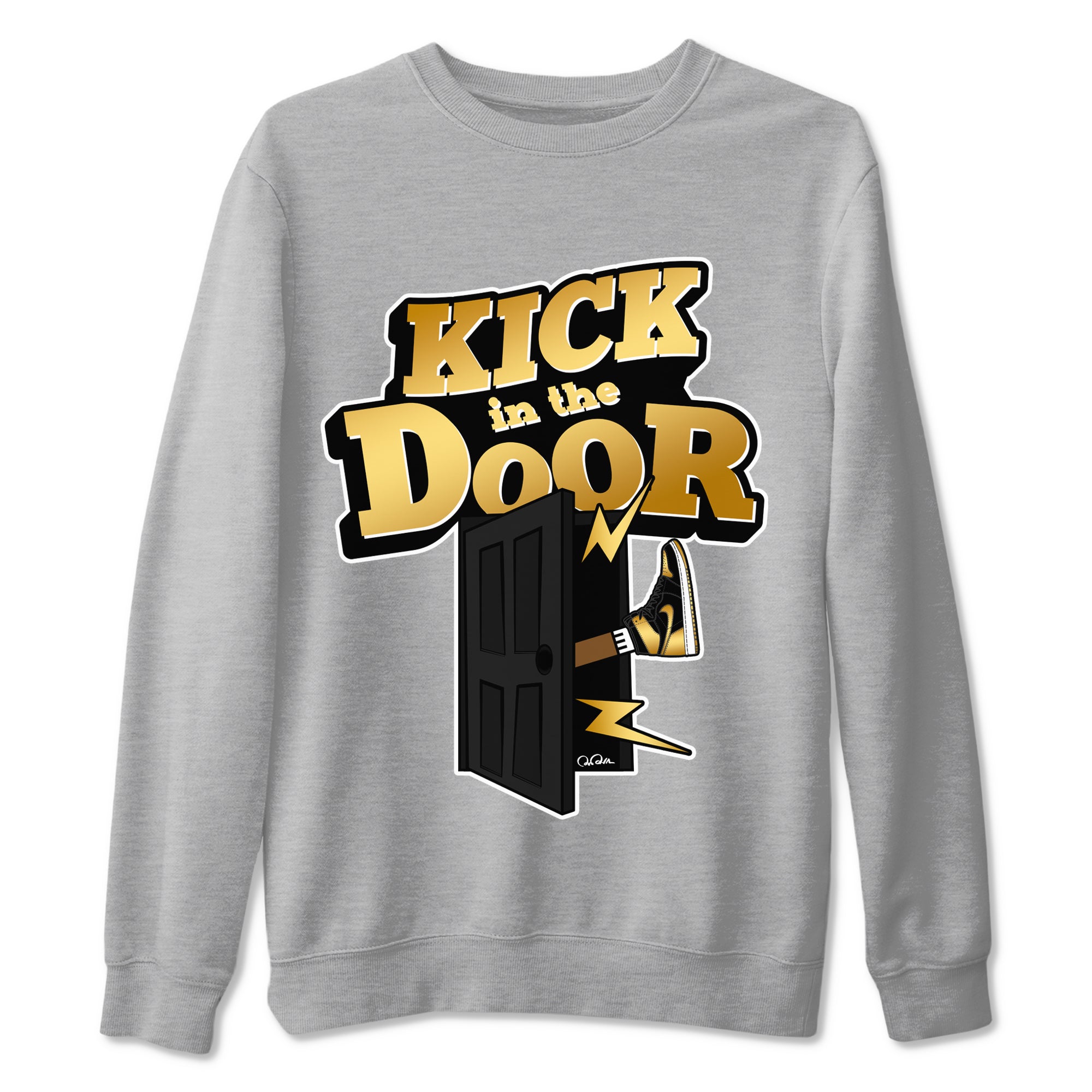 Kick In The Door snkmatch Tees - Air Jordan 1 Black Metallic Gold
