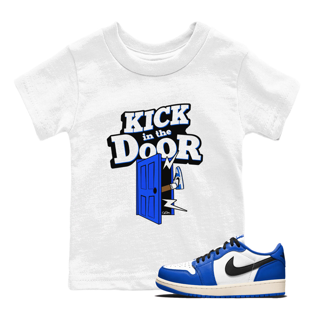 Kick In The Door snkmatch Tees Kids - Air Jordan 1 Game Royal