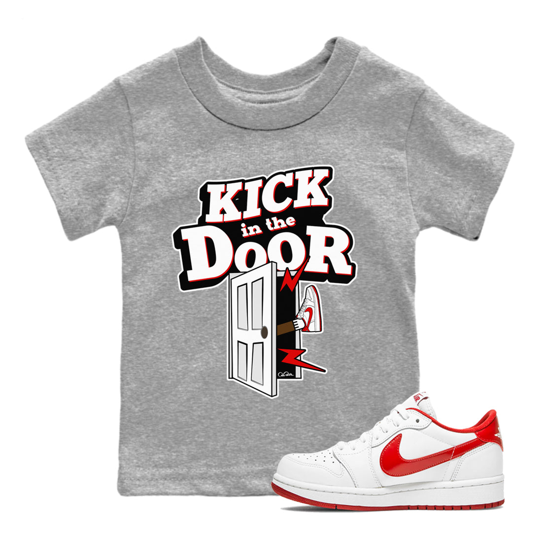 Kick In The Door snkmatch Tee Kids - Air Jordan 1 University Red