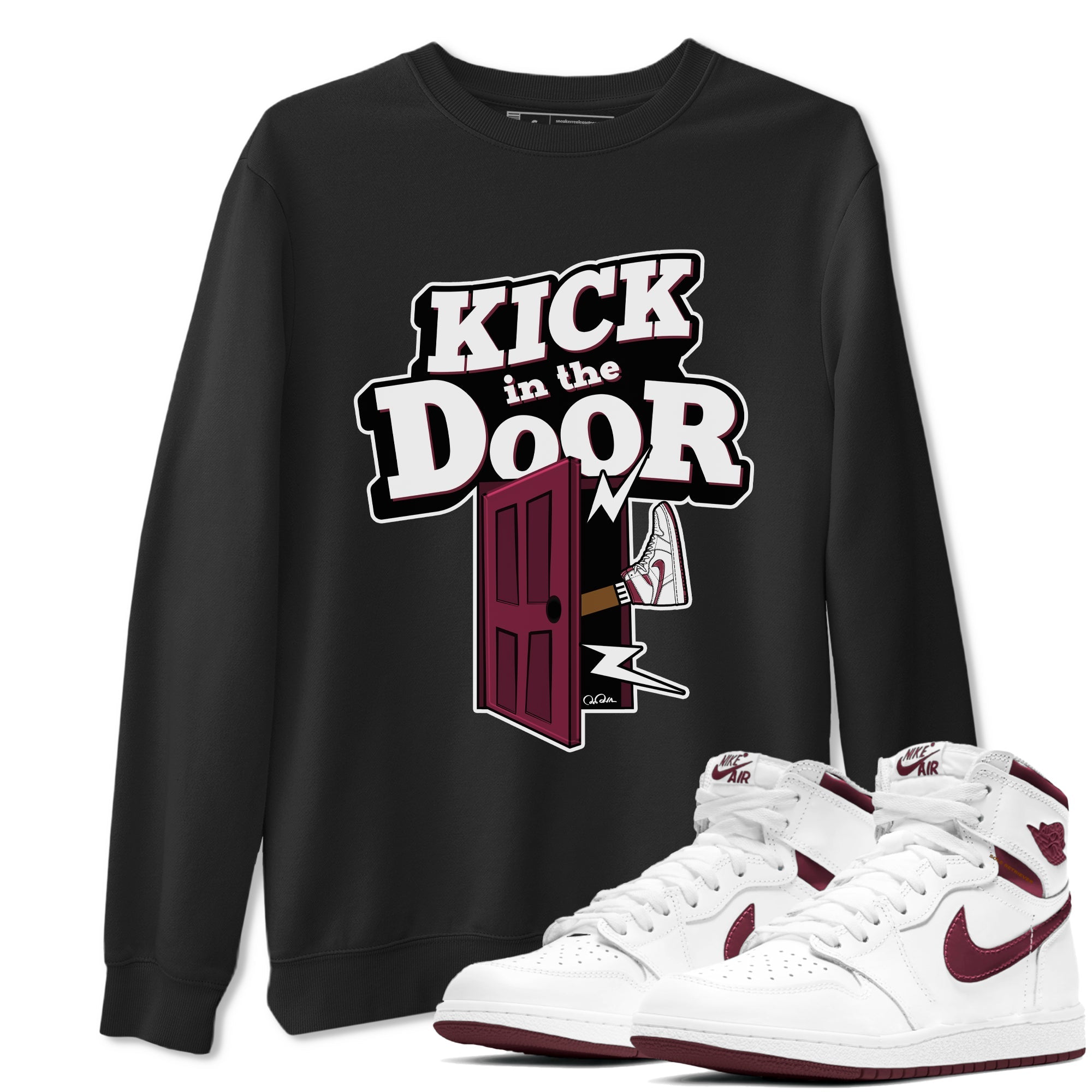 Kick In The Door snkmatch Tee - Air Jordan 1 Metallic Burgundy