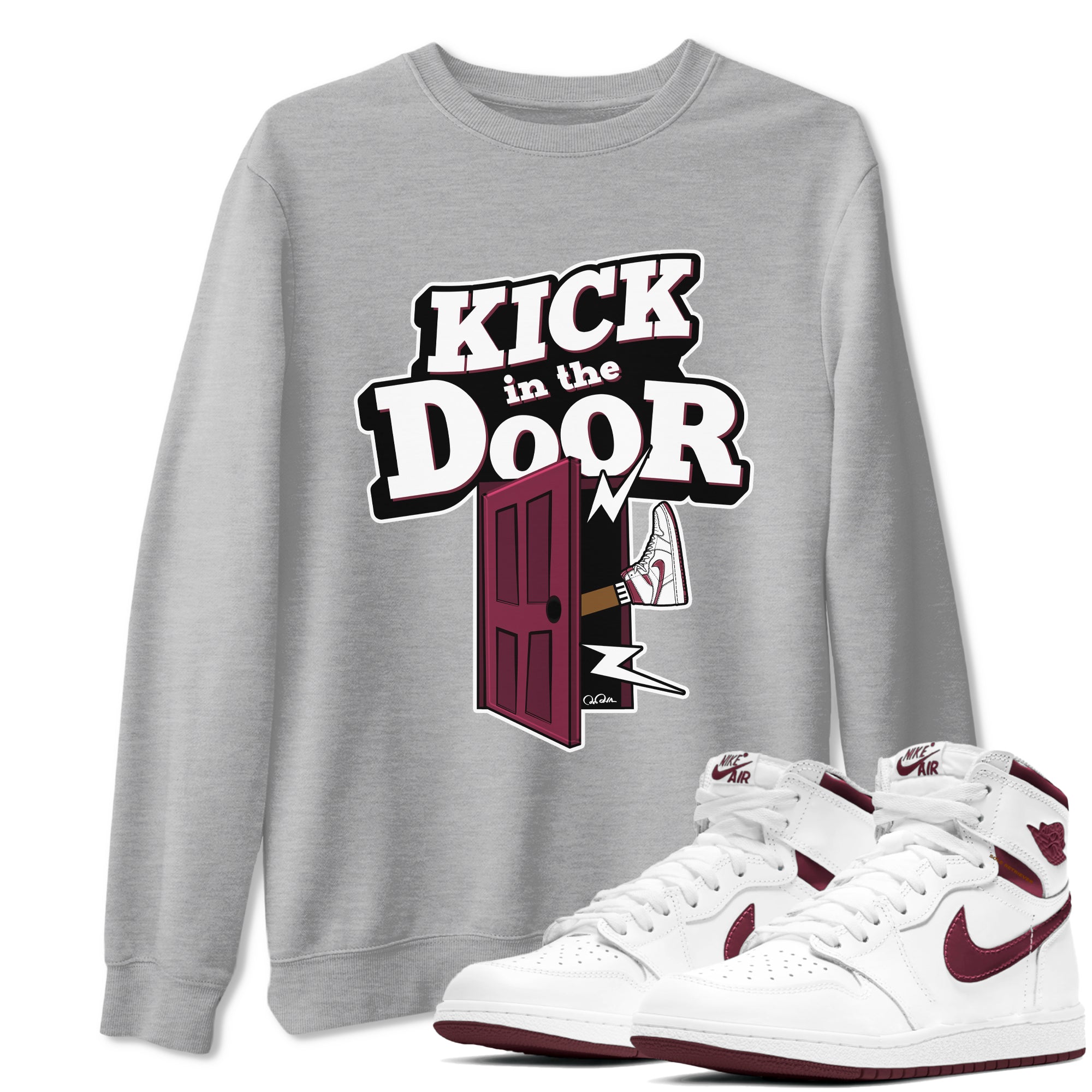 Kick In The Door snkmatch Tee - Air Jordan 1 Metallic Burgundy
