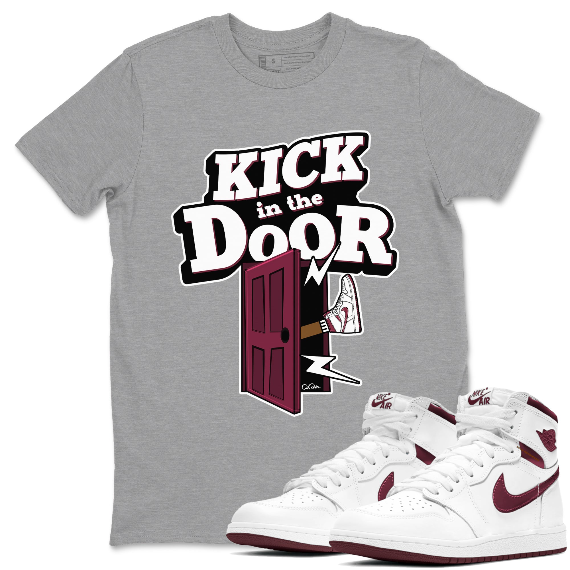 Kick In The Door snkmatch Tee - Air Jordan 1 Metallic Burgundy