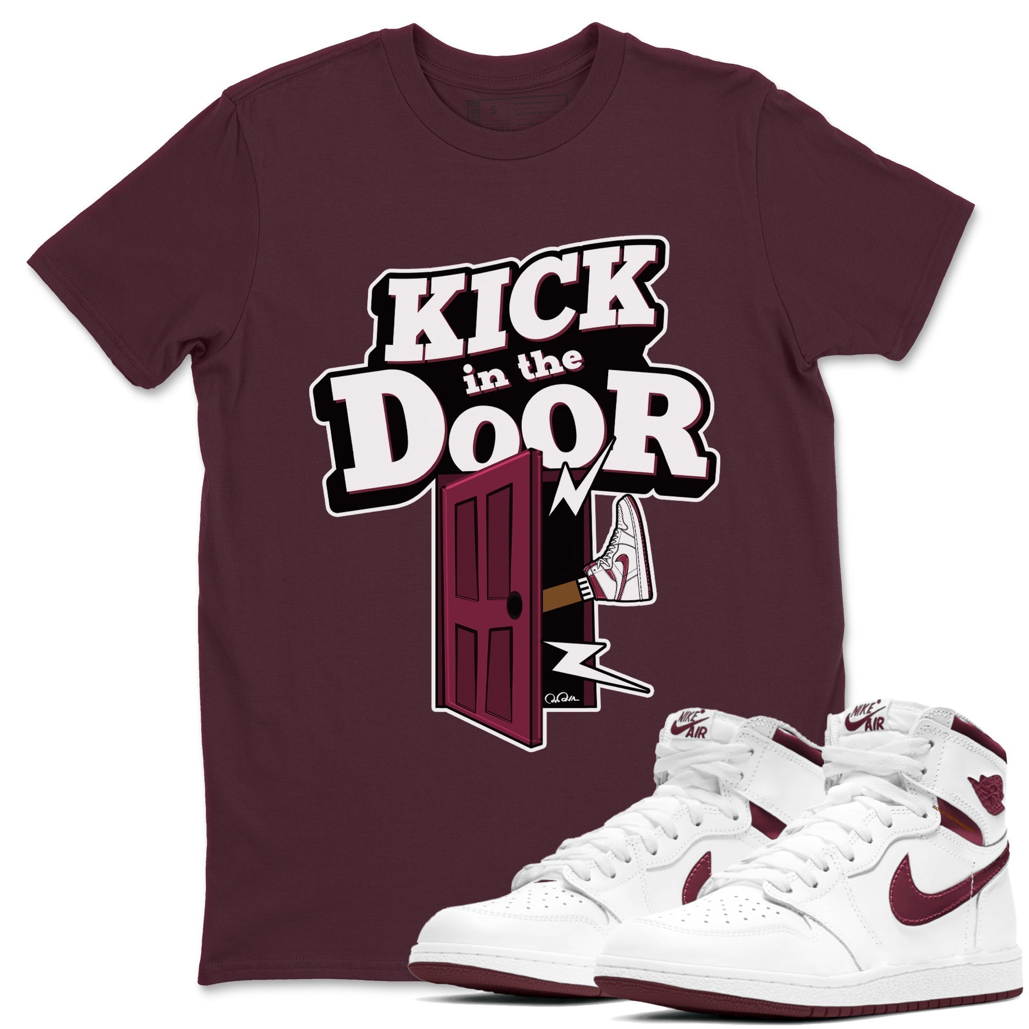 Kick In The Door snkmatch Tee - Air Jordan 1 Metallic Burgundy