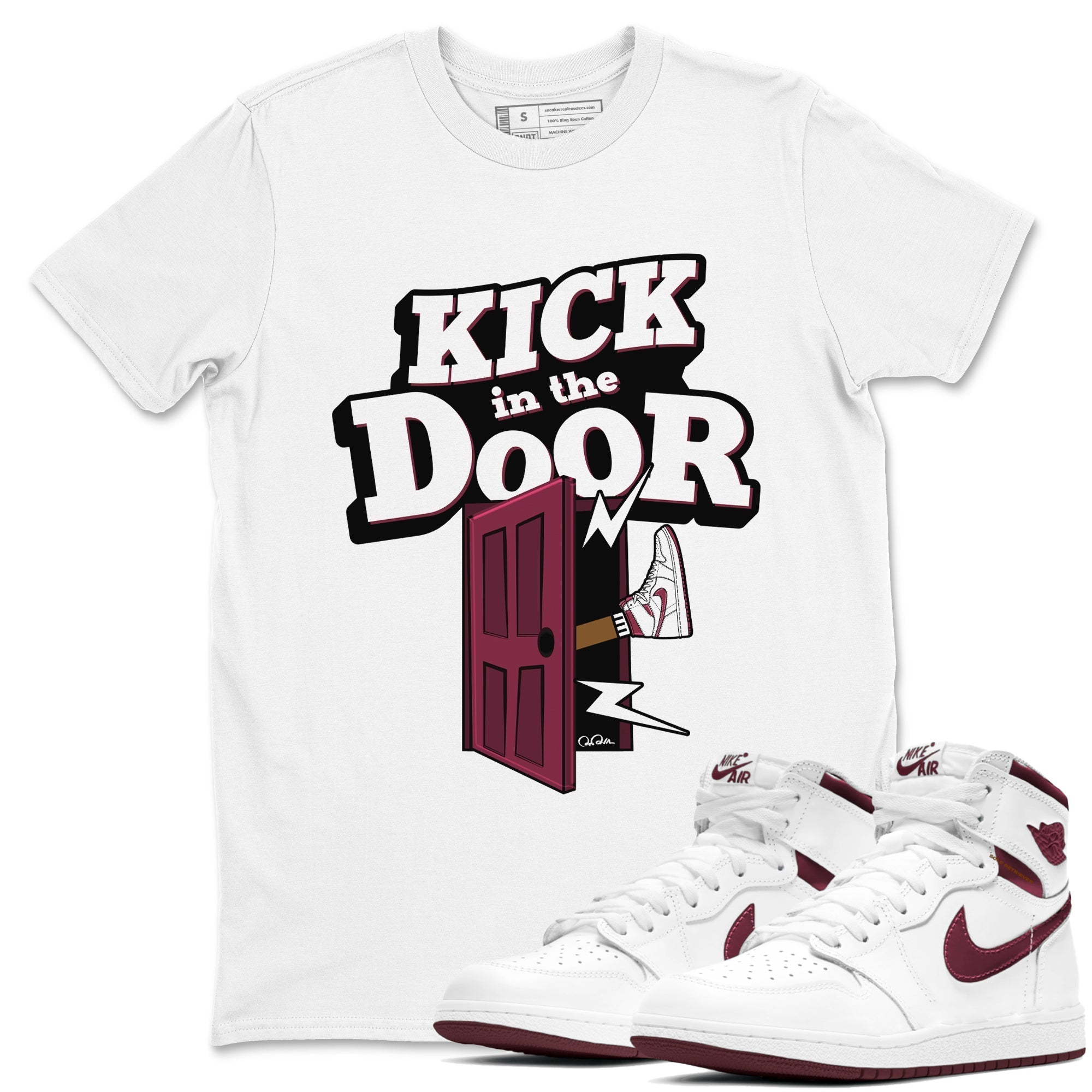 Kick In The Door snkmatch Tee - Air Jordan 1 Metallic Burgundy