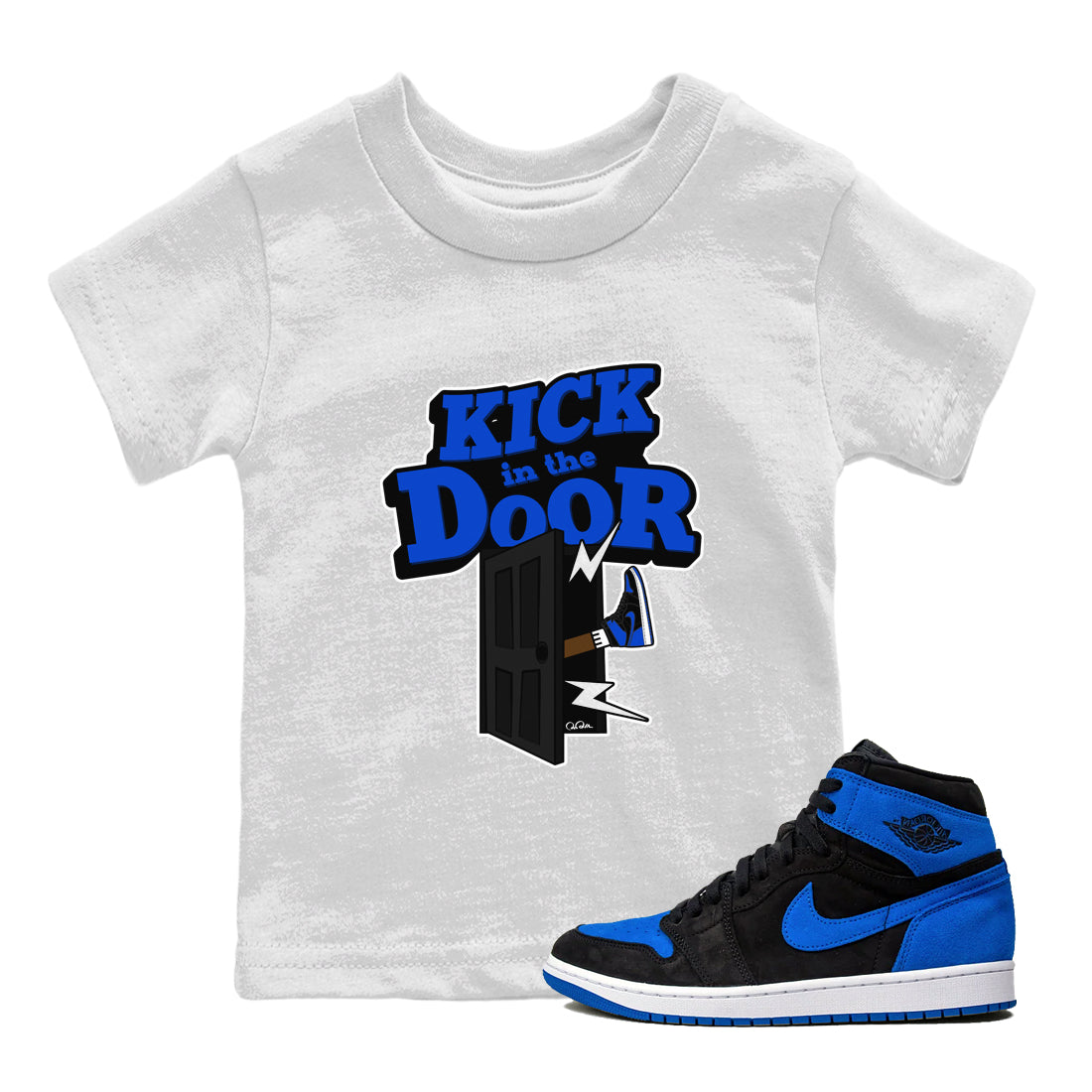 Kick In The Door snkmatch Tee Kids - Air Jordan 1 Royal Reimagined