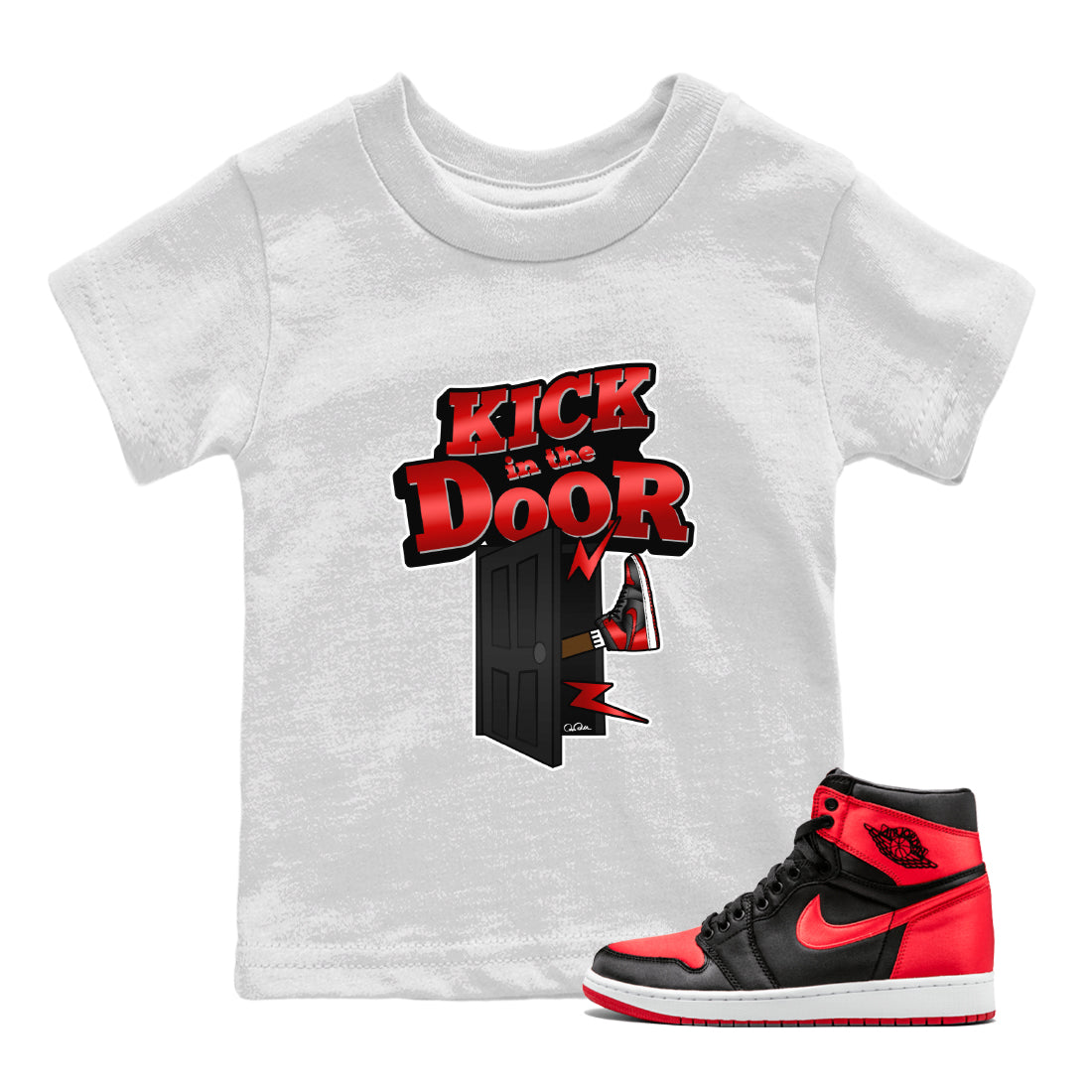 Kick In The Door Kids Tops - Air Jordan 1 Satin Bred