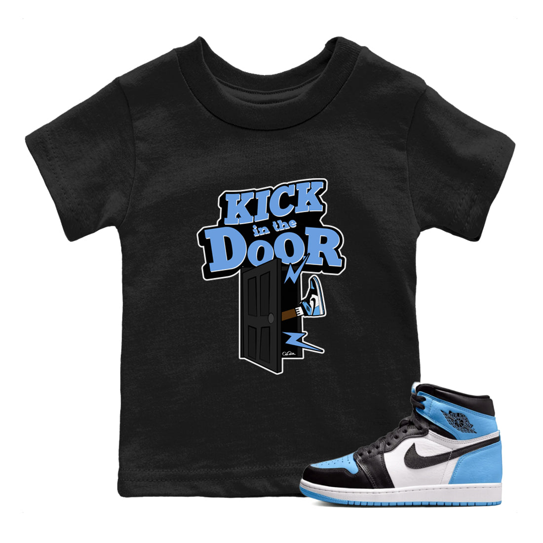 Kick In The Door Kids Tops - Air Jordan 1 UNC Toe