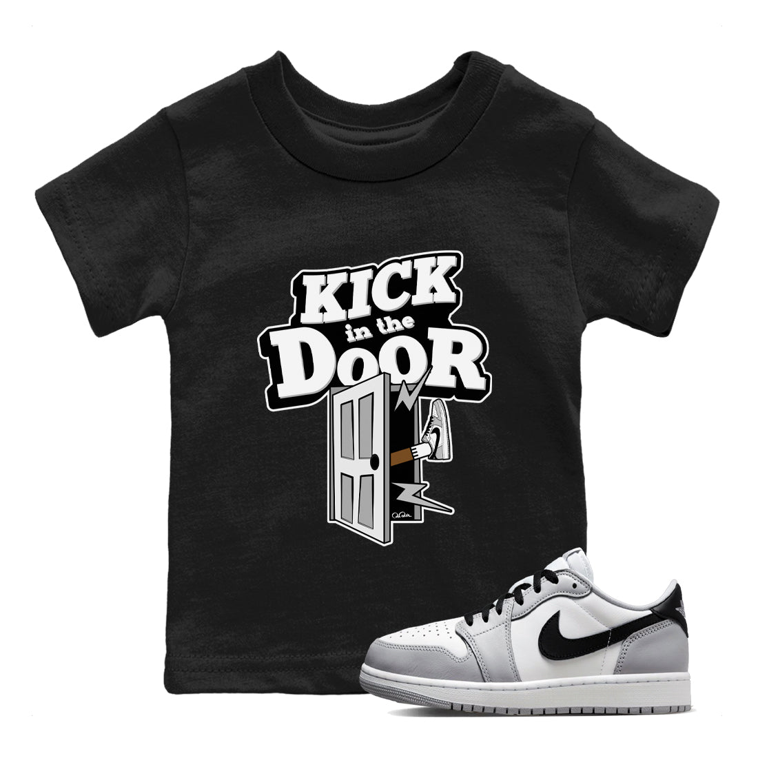 Kick In The Door snkmatch Tees Kids - Air Jordan 1 Wolf Grey