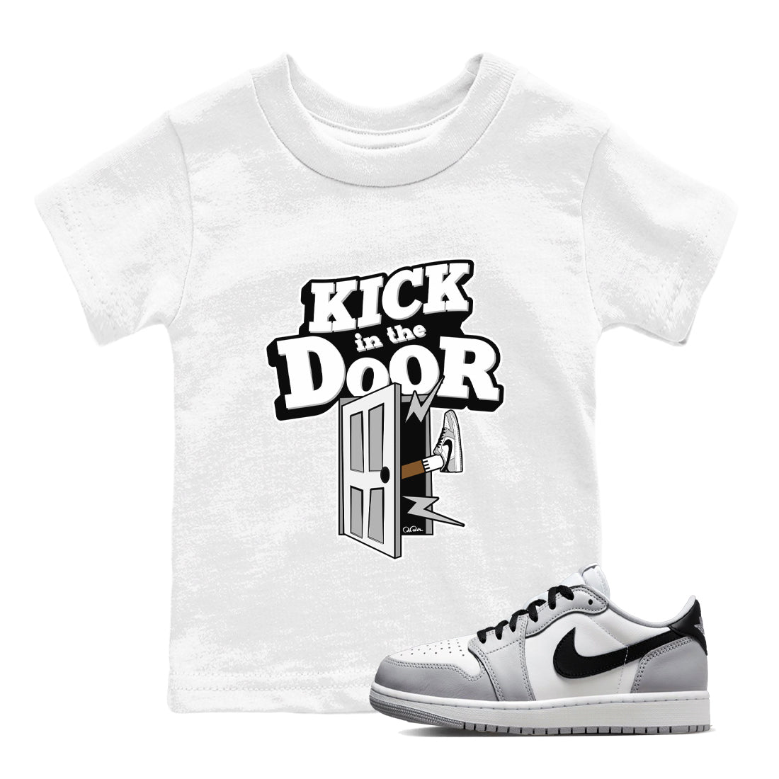 Kick In The Door snkmatch Tees Kids - Air Jordan 1 Wolf Grey