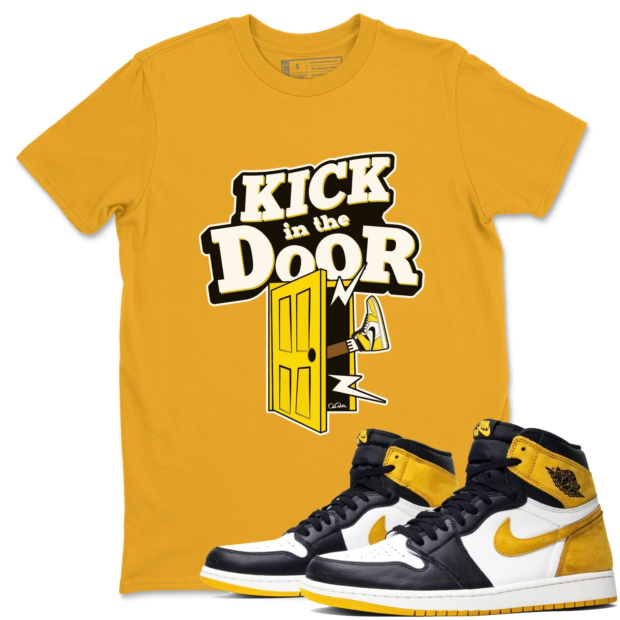 Kick In The Door snkmatch Tees - Air Jordan 1 Yellow Ochre