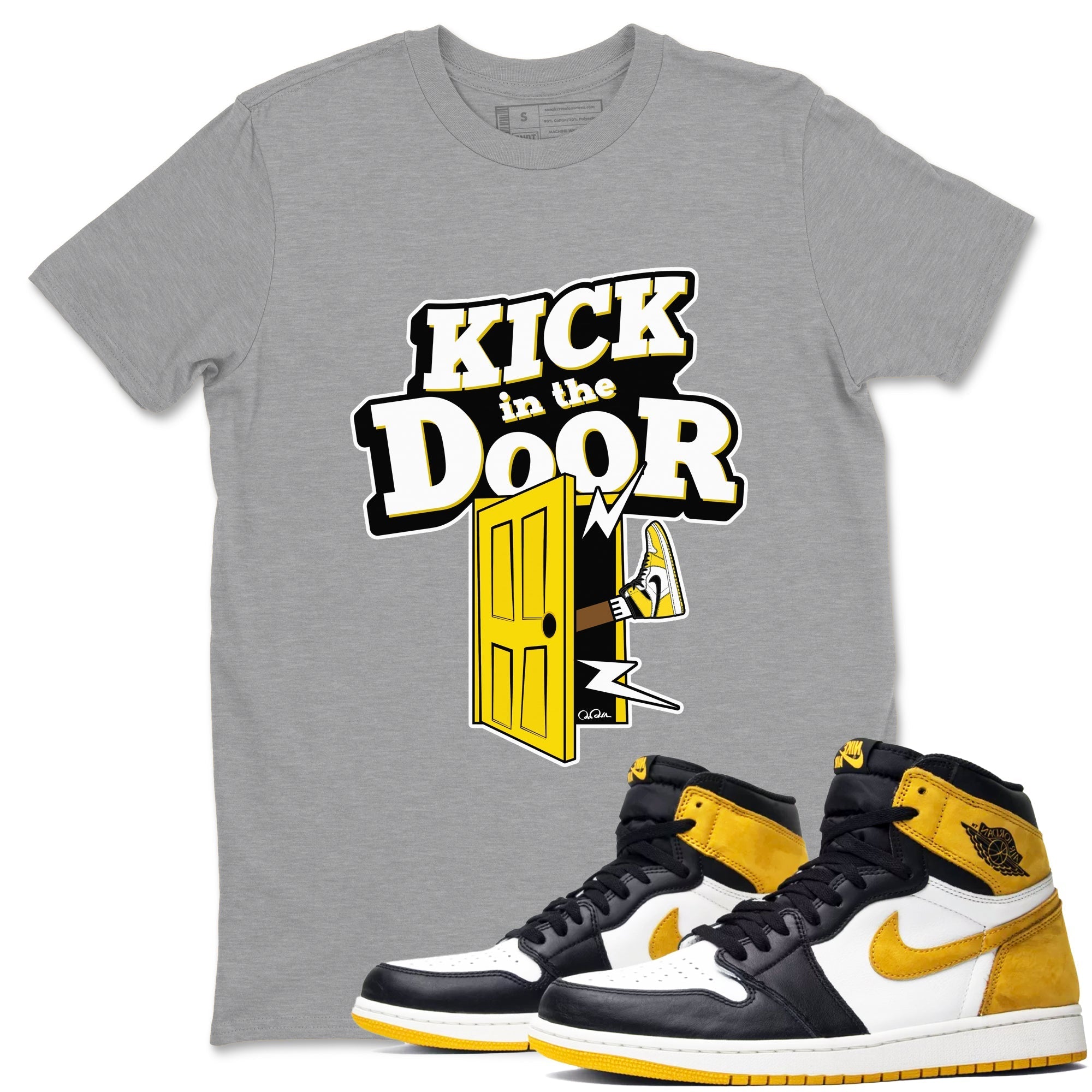 Kick In The Door snkmatch Tees - Air Jordan 1 Yellow Ochre