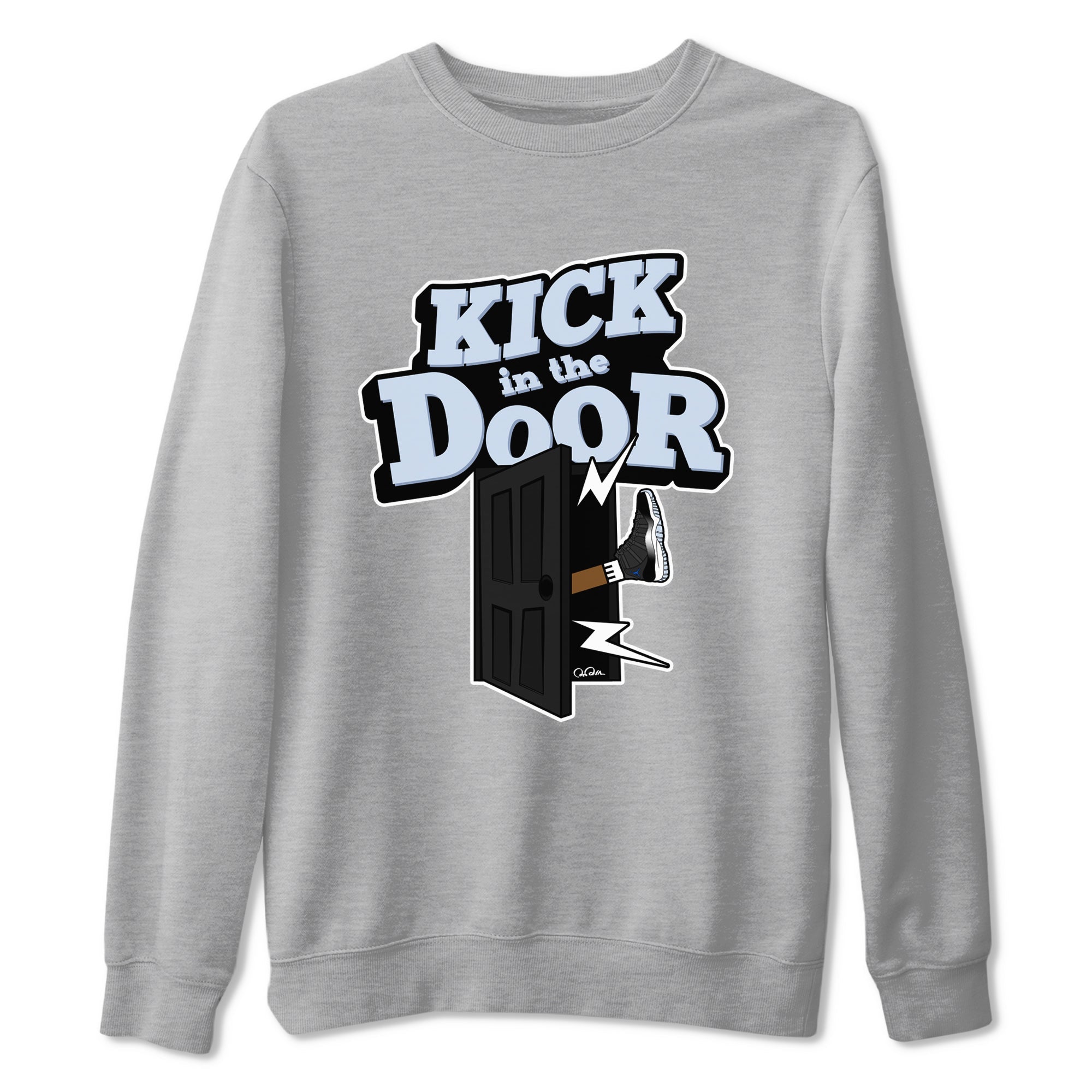 Kick In The Door snkmatch Tee - Air Jordan 11 Black and Varsity Royal