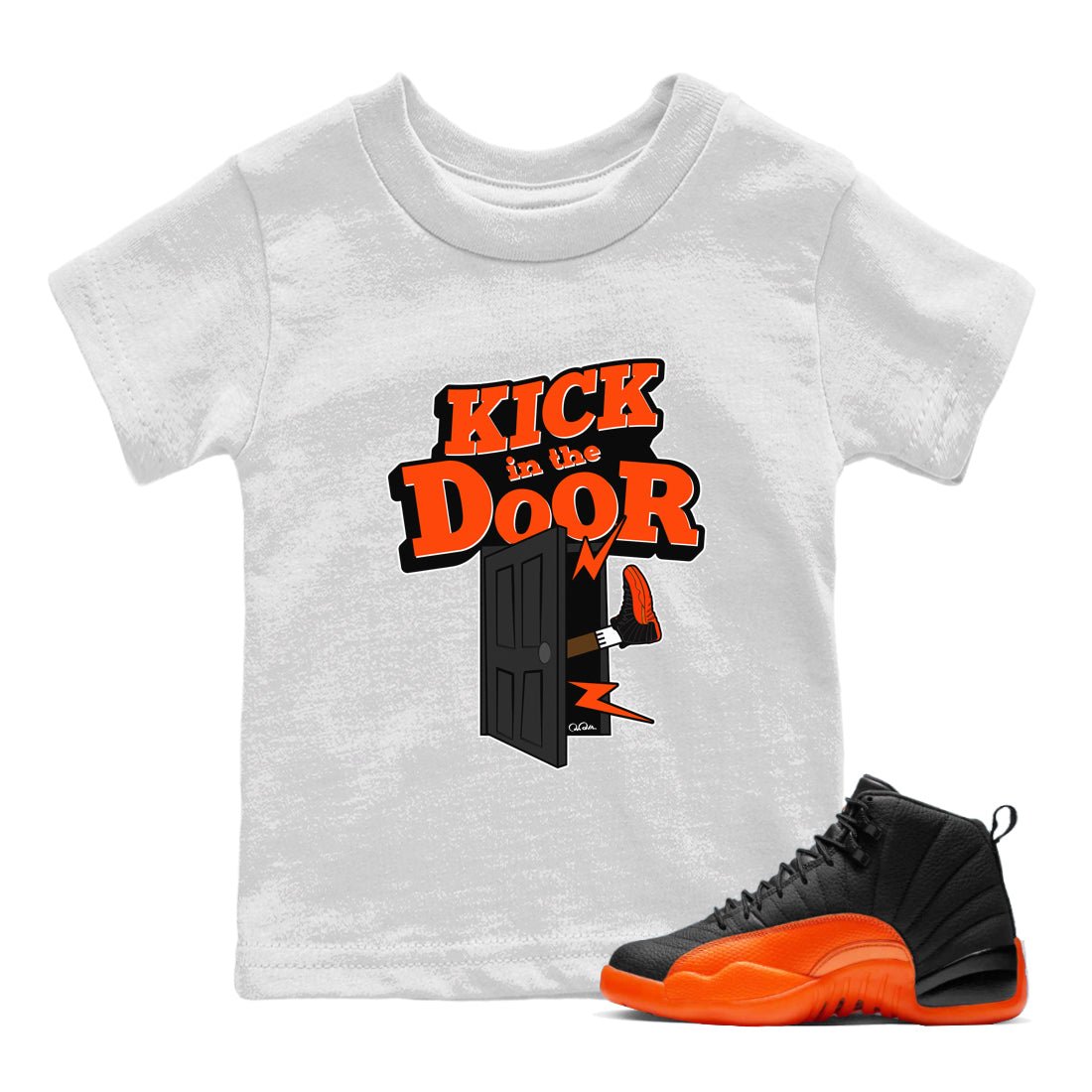 Kick In The Door Kids Tops - Air Jordan 12 Brilliant Orange