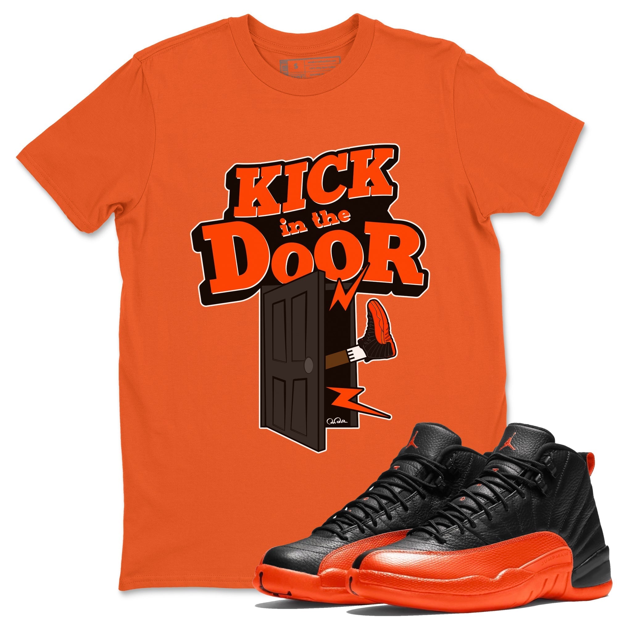 Kick In The Door Unisex Tops - Air Jordan 12 Brilliant Orange