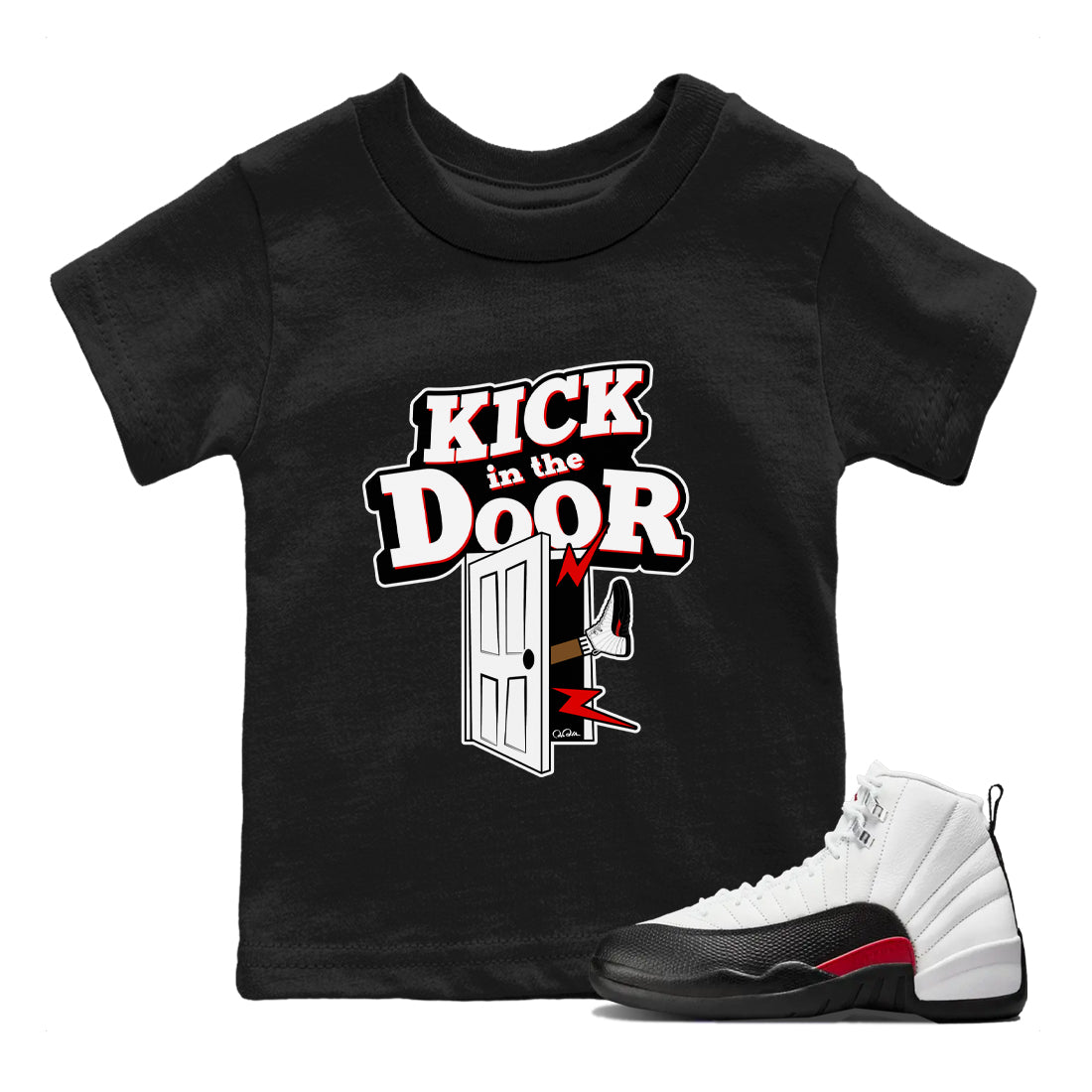 Kick In The Door snkmatch Tees Kids - Air Jordan 12 Taxi Flip
