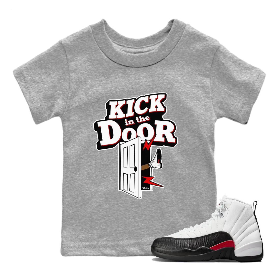 Kick In The Door snkmatch Tees Kids - Air Jordan 12 Taxi Flip