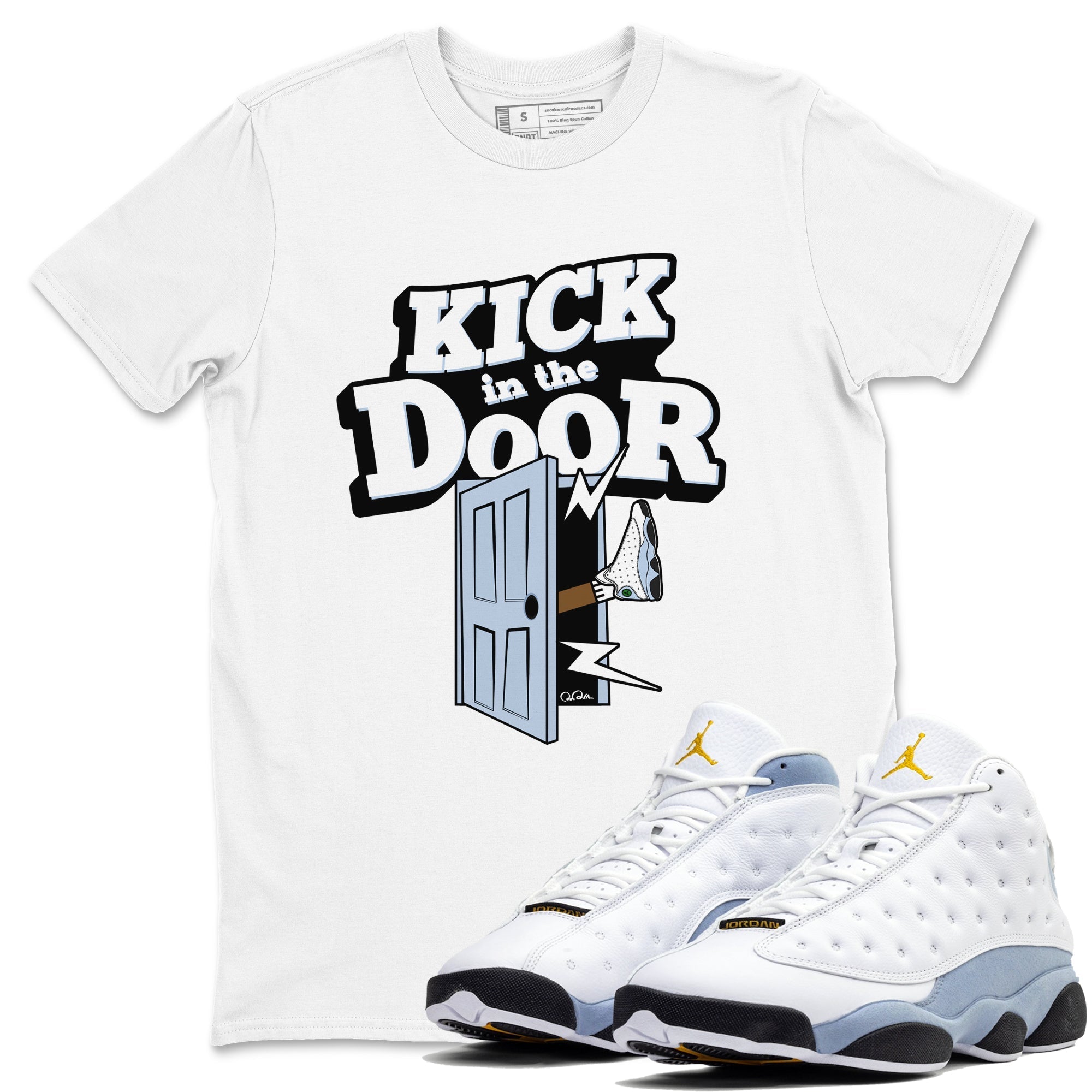 Kick In The Door snkmatch Tees - Air Jordan 13 Blue Grey