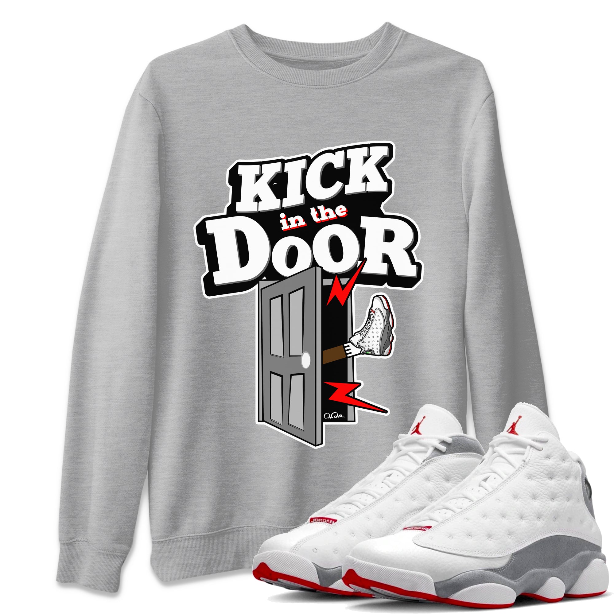 Kick In The Door Unisex Tops - Air Jordan 13 Wolf Grey