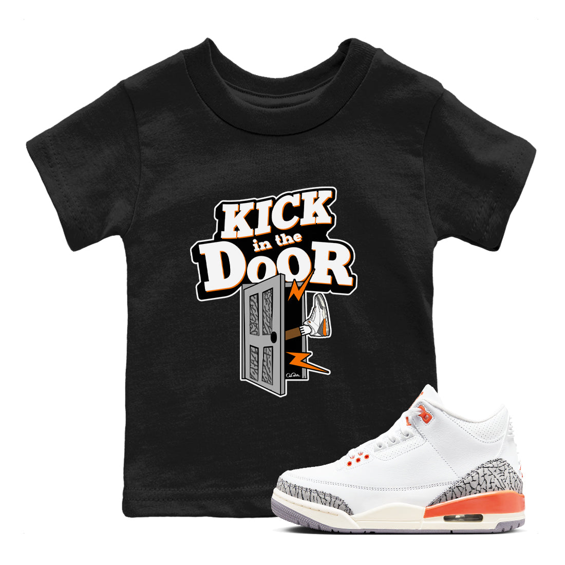 Kick In The Door snkmatch Tees Kids - Air Jordan 3 Georgia Peach