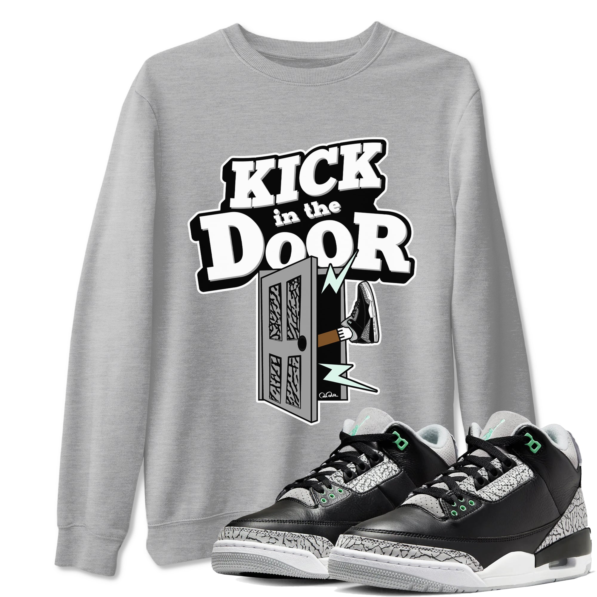 Kick In The Door snkmatch Tees - Air Jordan 3 Green Glow