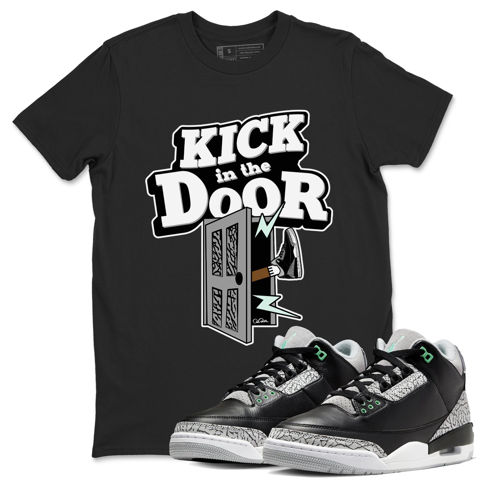 Kick In The Door snkmatch Tees - Air Jordan 3 Green Glow