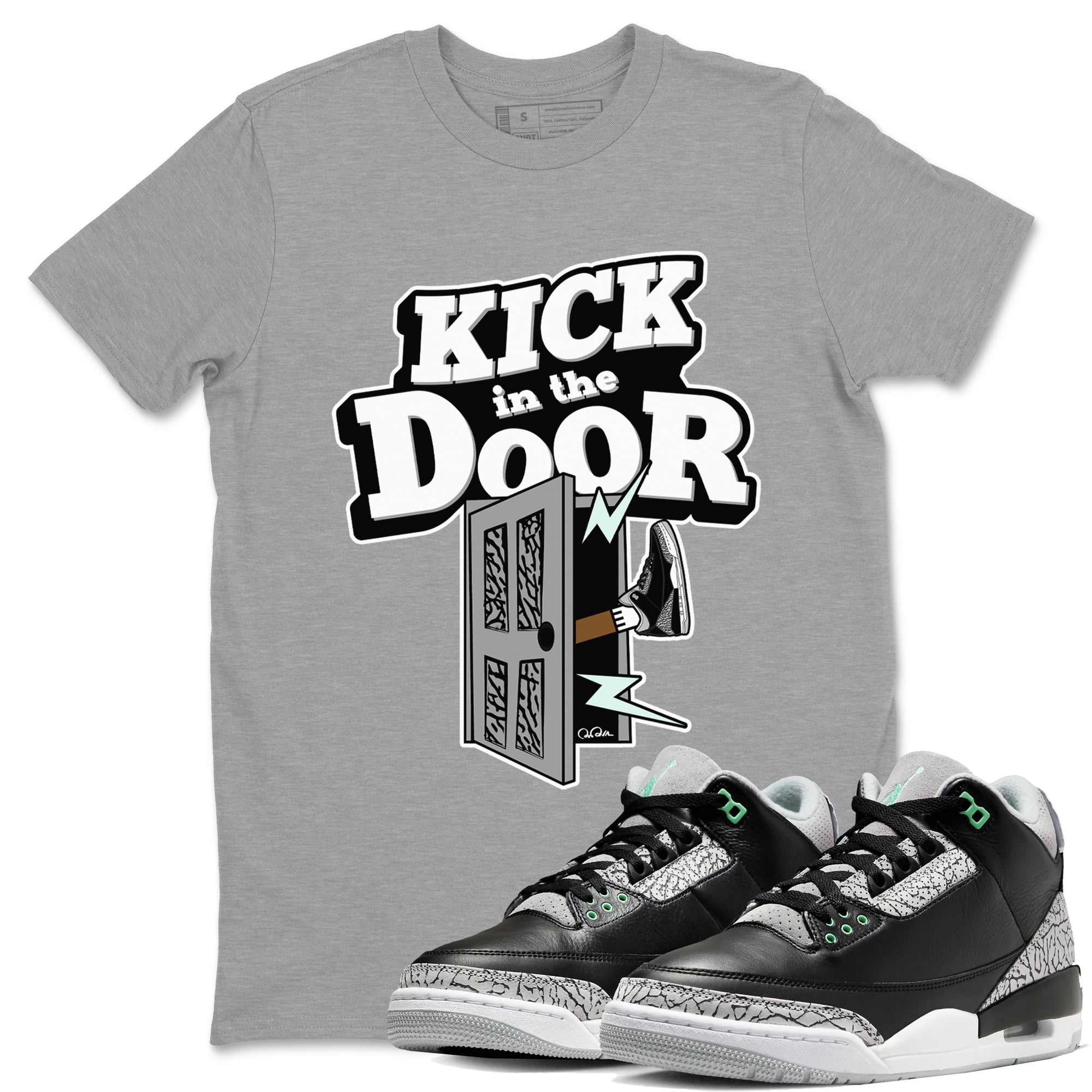 Kick In The Door snkmatch Tees - Air Jordan 3 Green Glow
