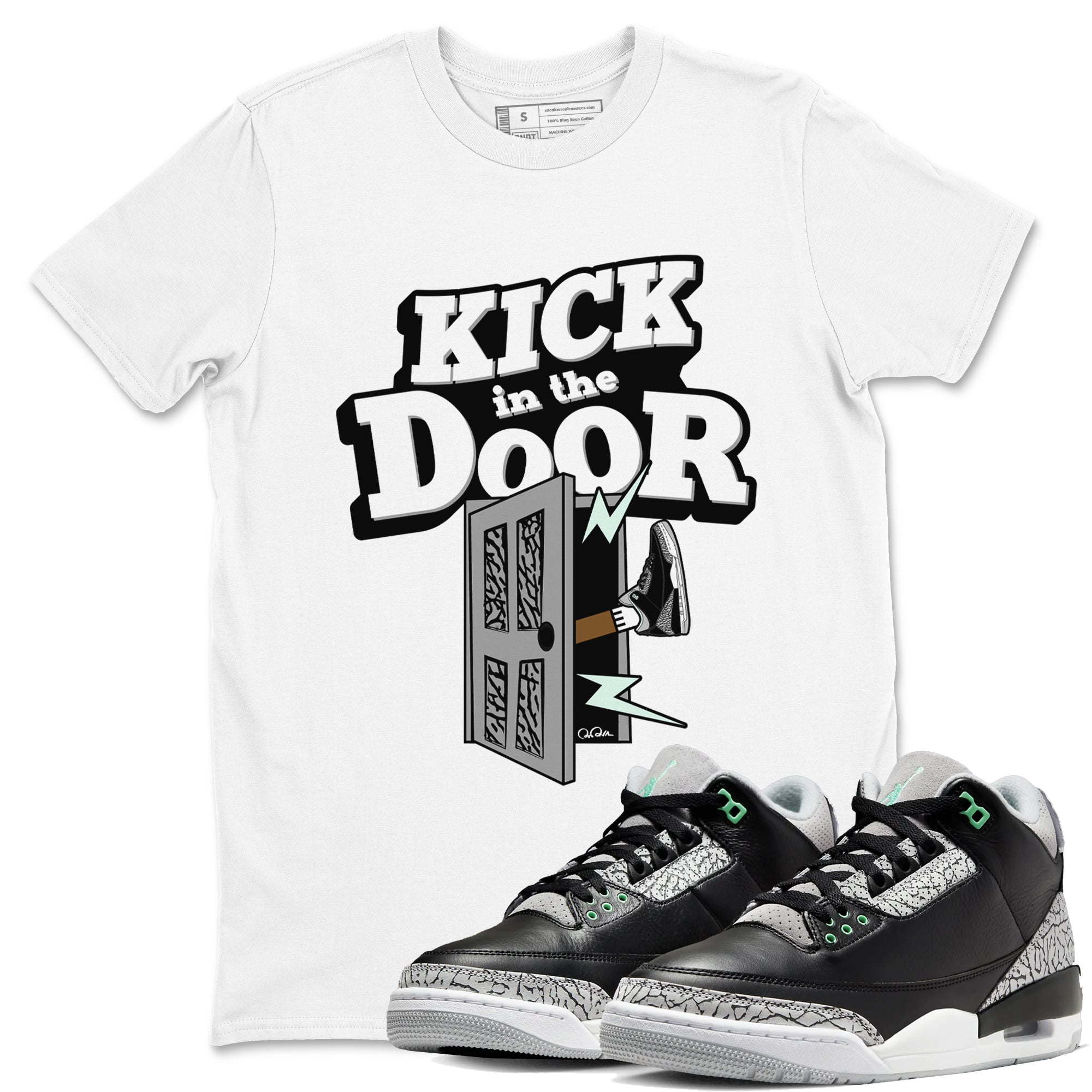 Kick In The Door snkmatch Tees - Air Jordan 3 Green Glow