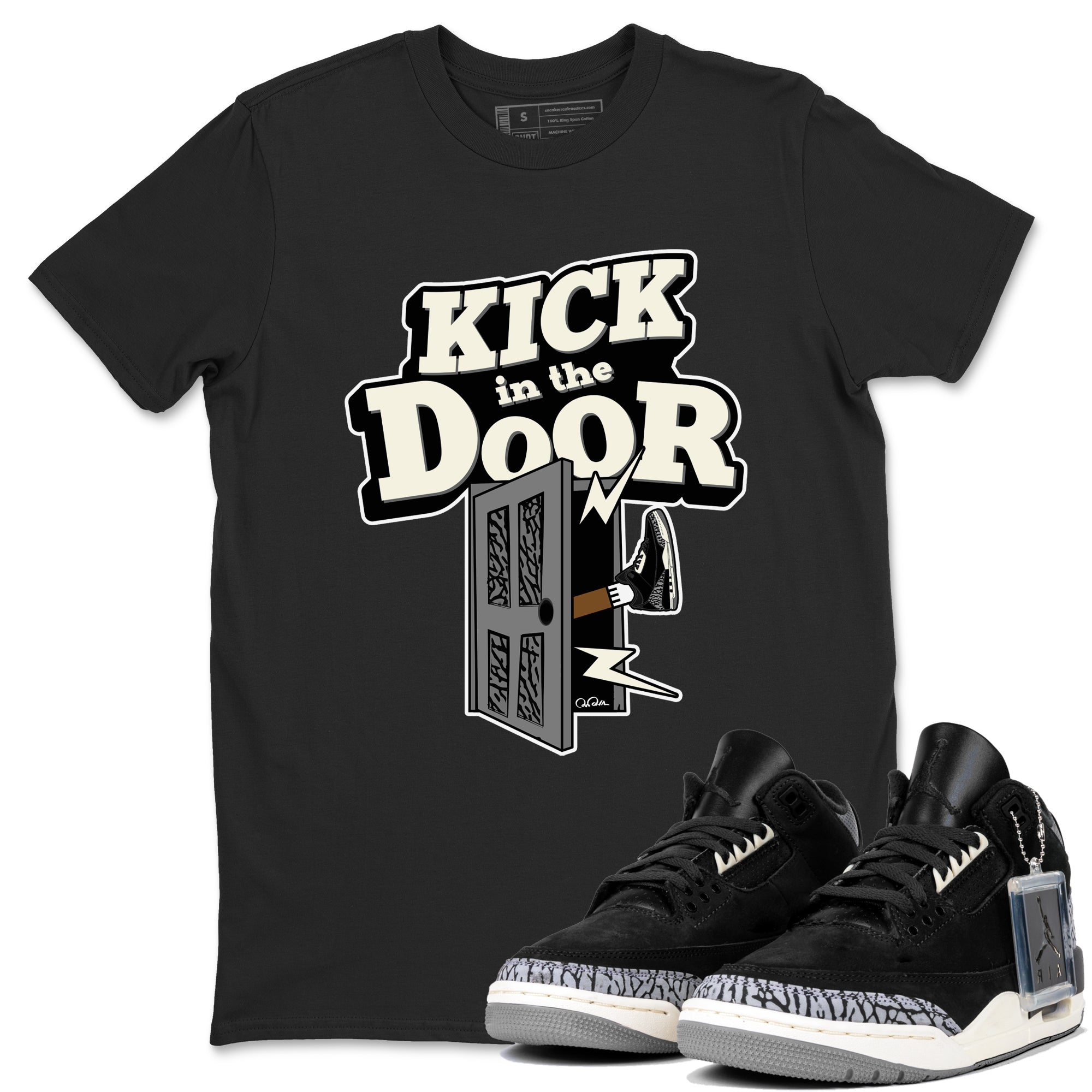 Kick In The Door snkmatch Tee - Air Jordan 3 Off Noir