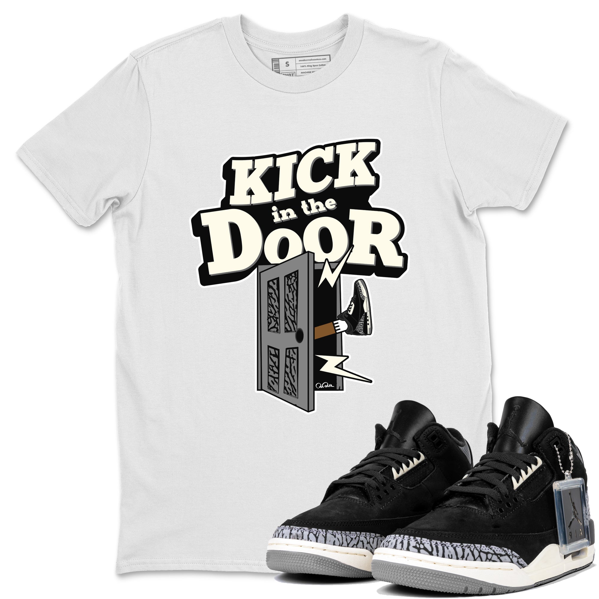 Kick In The Door snkmatch Tee - Air Jordan 3 Off Noir