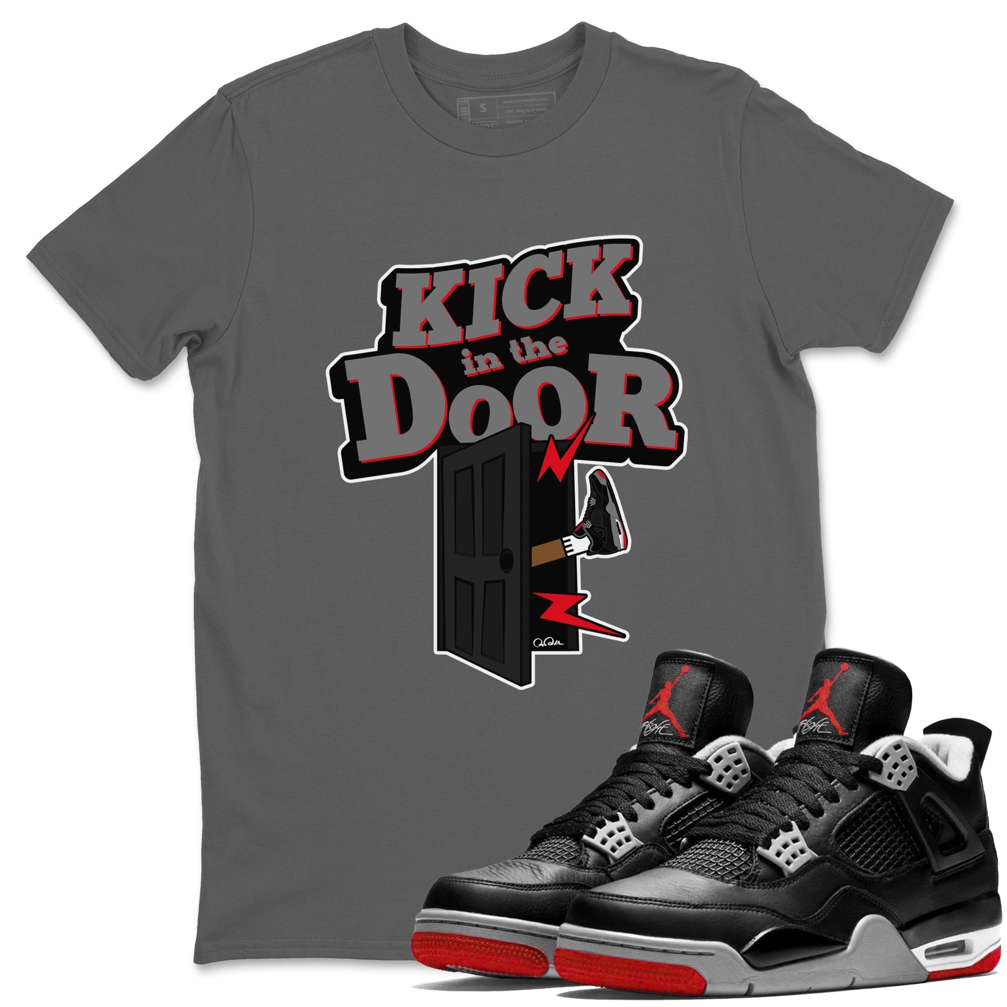 Kick In The Door snkmatch Tee - Air Jordan 4 Bred Reimagined