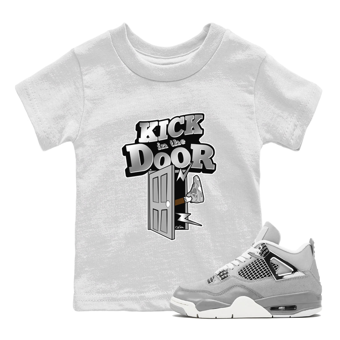 Kick In The Door snkmatch Tee Kids - Air Jordan 4 Frozen Moments