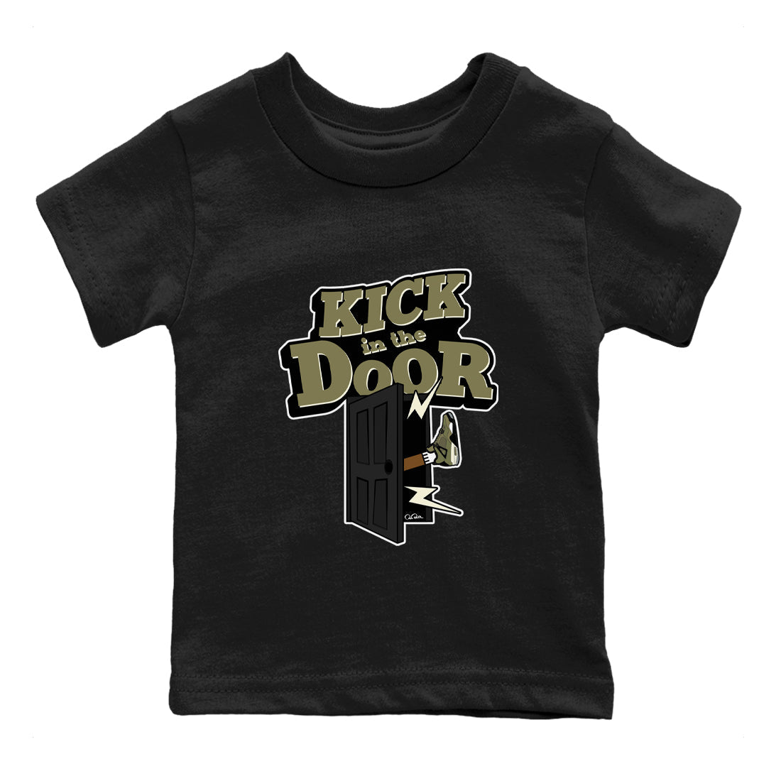 Kick In The Door snkmatch Tee Kids - Air Jordan 4 Medium Olive